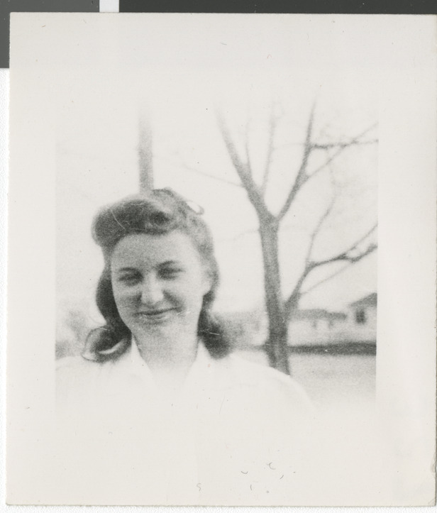 Photograph of Adele Salton (Baratz) in high school, circa 1940-1944