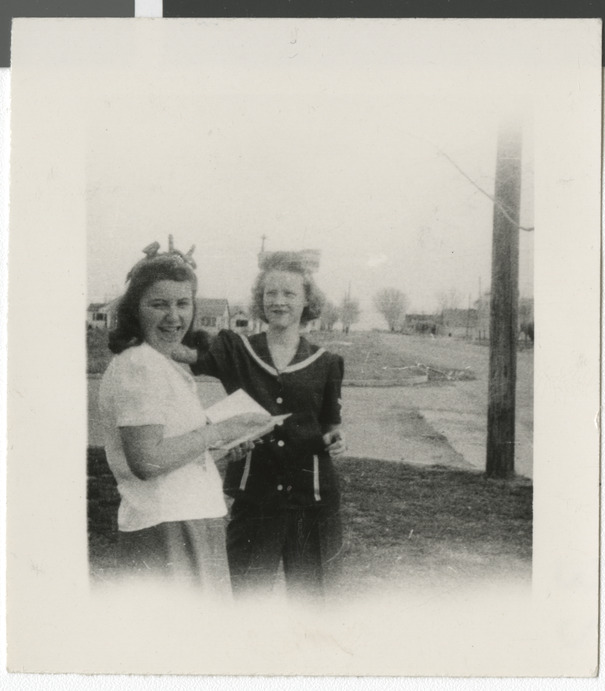 Photograph of Jean Luce and Adele Salton (Baratz) in high school