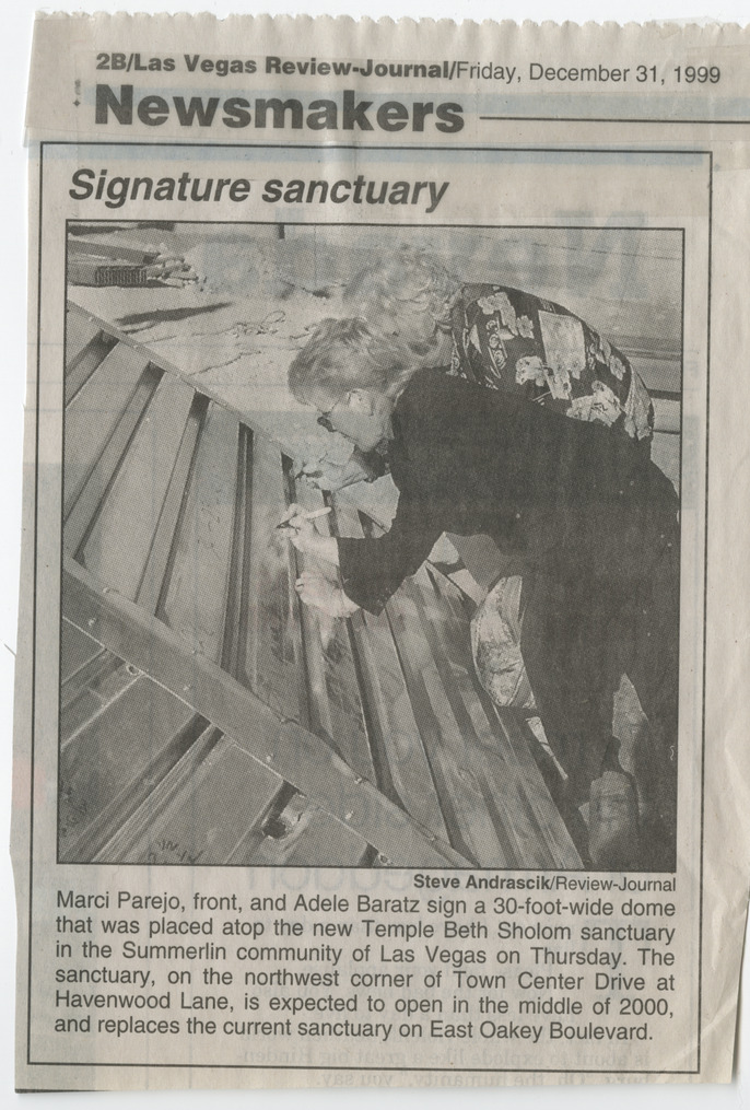 Newspaper clipping, ""Signature sanctuary,"" Las Vegas Review-Journal, December 31, 1999