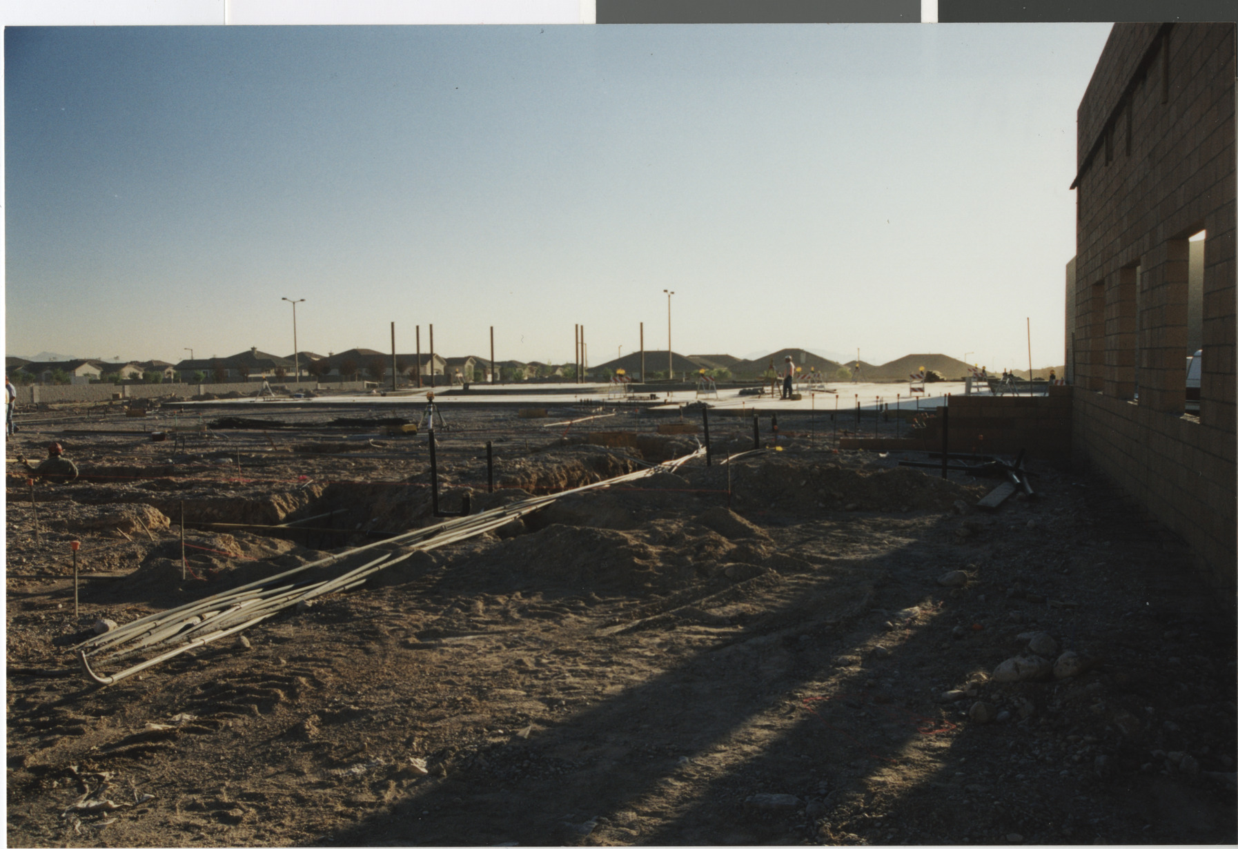 Photograph of view of construction of Temple Beth Sholom, 1990s