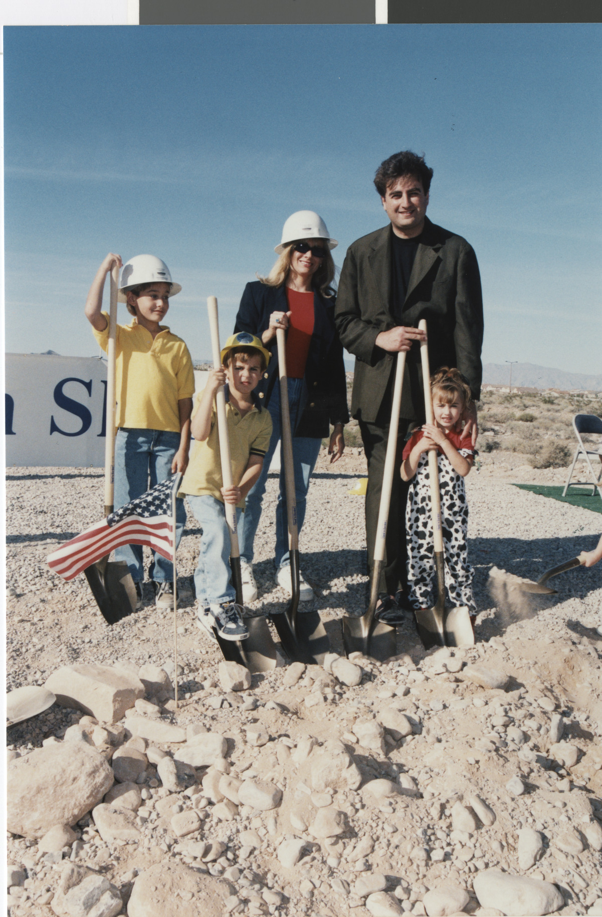 Photograph of ground breaking of Temple Beth Sholom, 1999