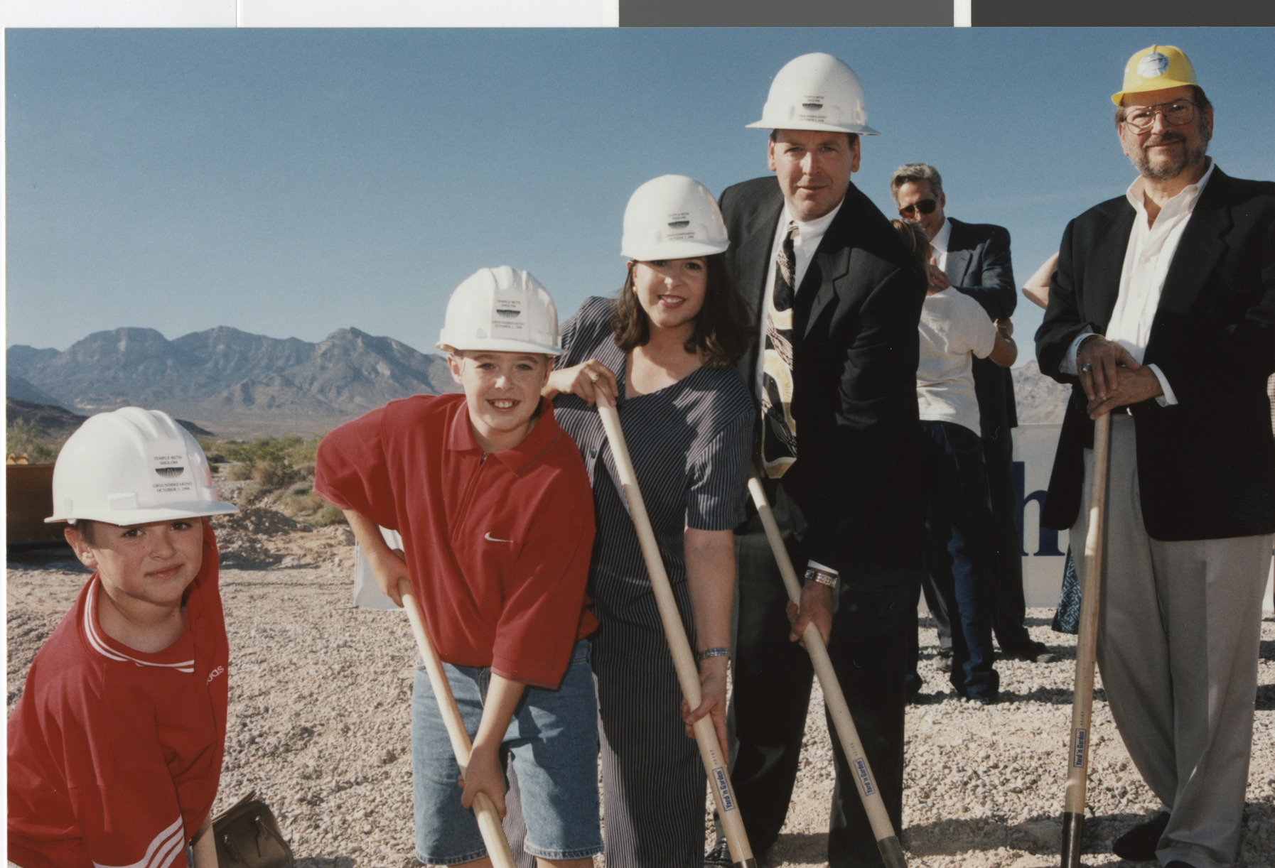 Photograph of ground breaking of Temple Beth Sholom, 1999