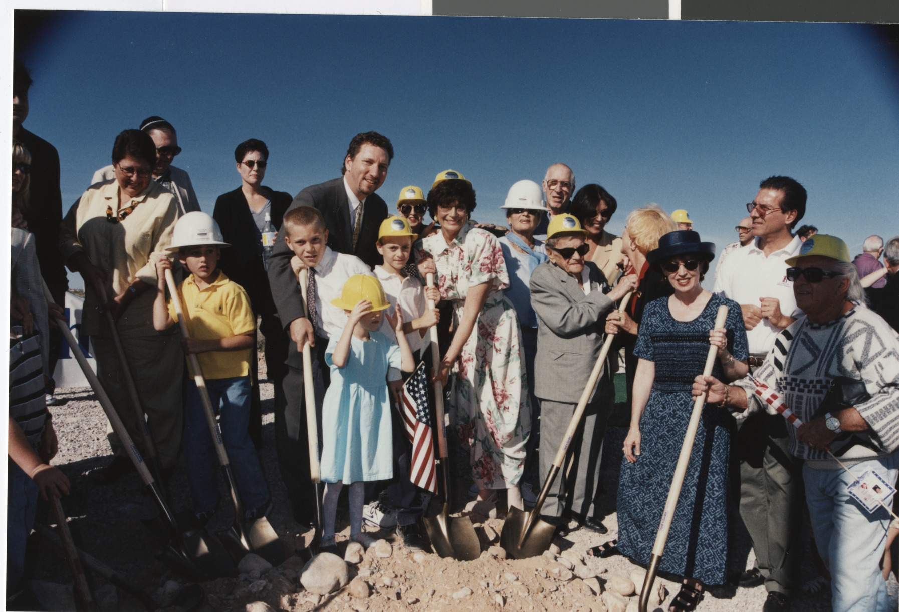 Photograph of ground breaking of Temple Beth Sholom, 1999