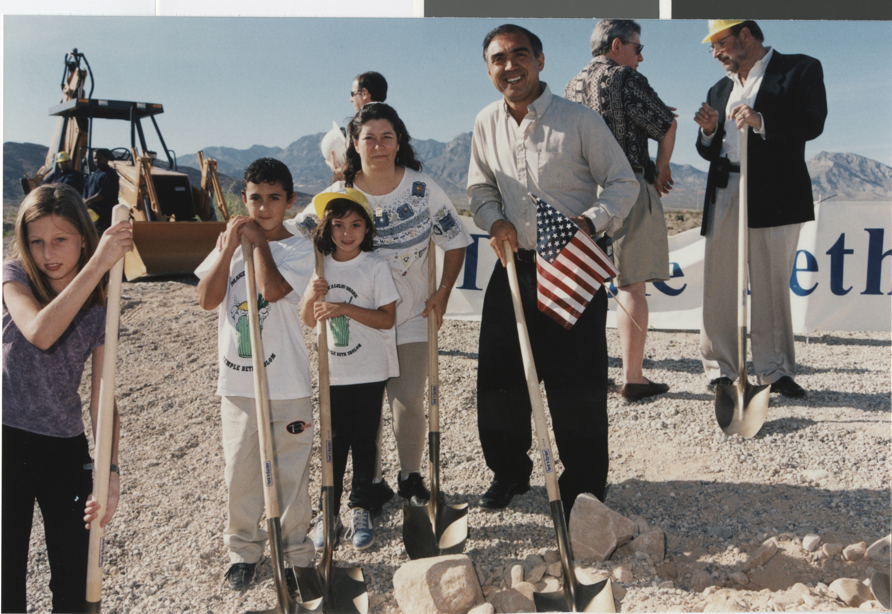 Photograph of ground breaking of Temple Beth Sholom, 1999