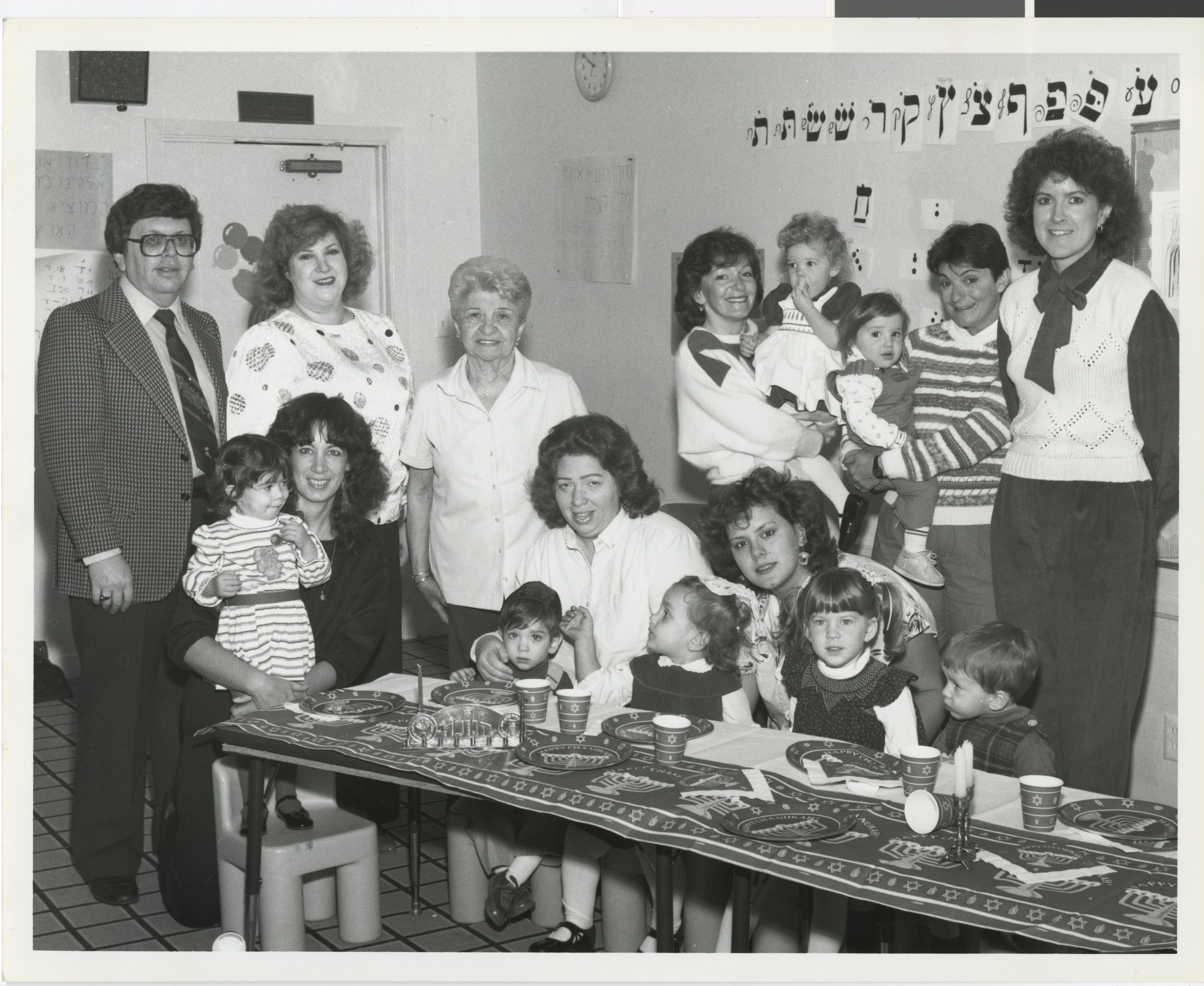 Photograph of Chanukah party, 1980s