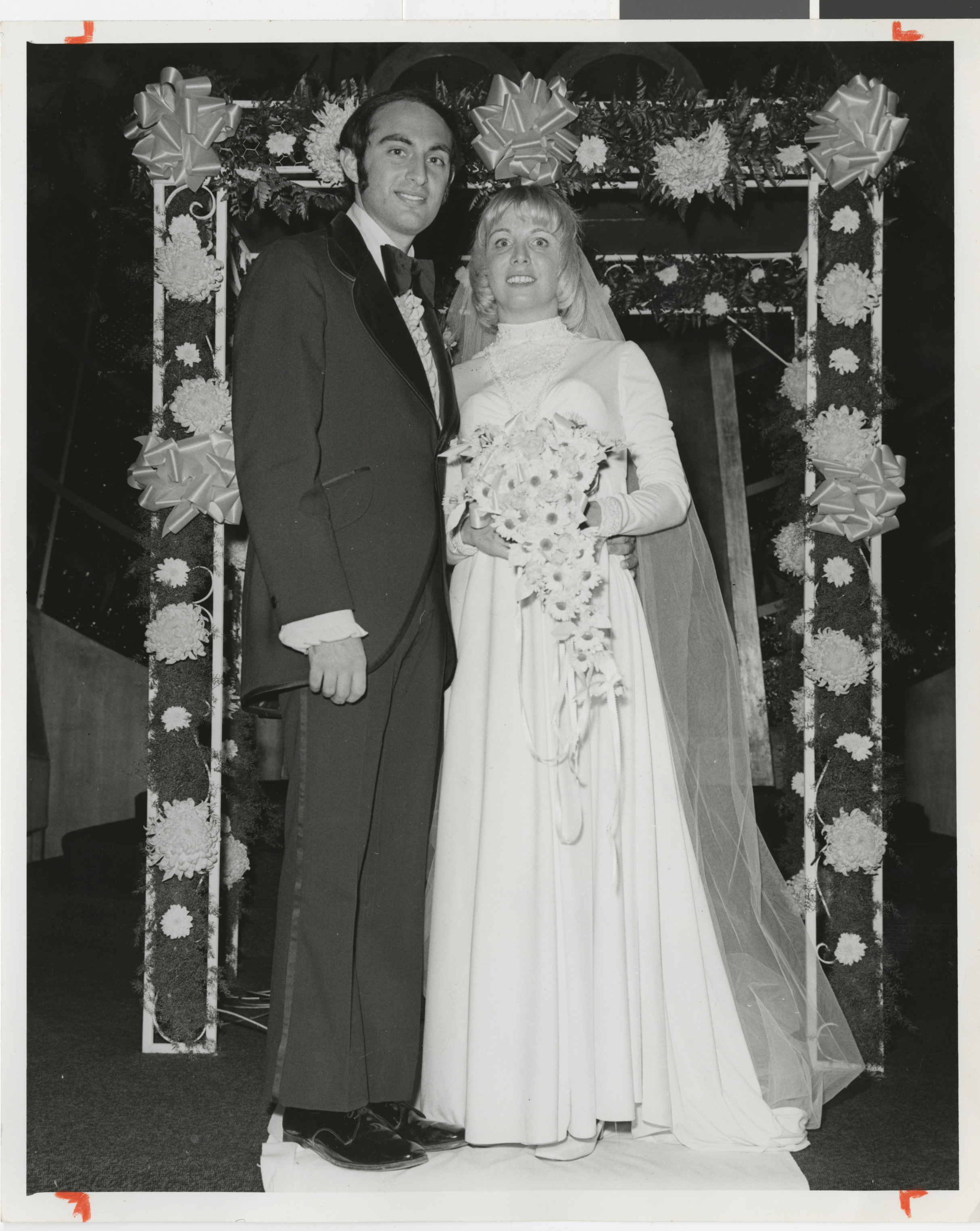 Wedding portrait of Hilary Hammes and David Bloom, 1970s