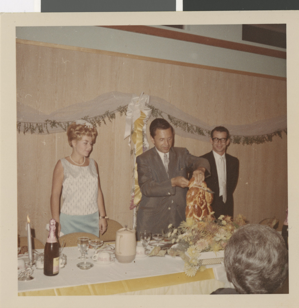 Photograph of the Torjman wedding at Temple Beth Sholom, July 1966