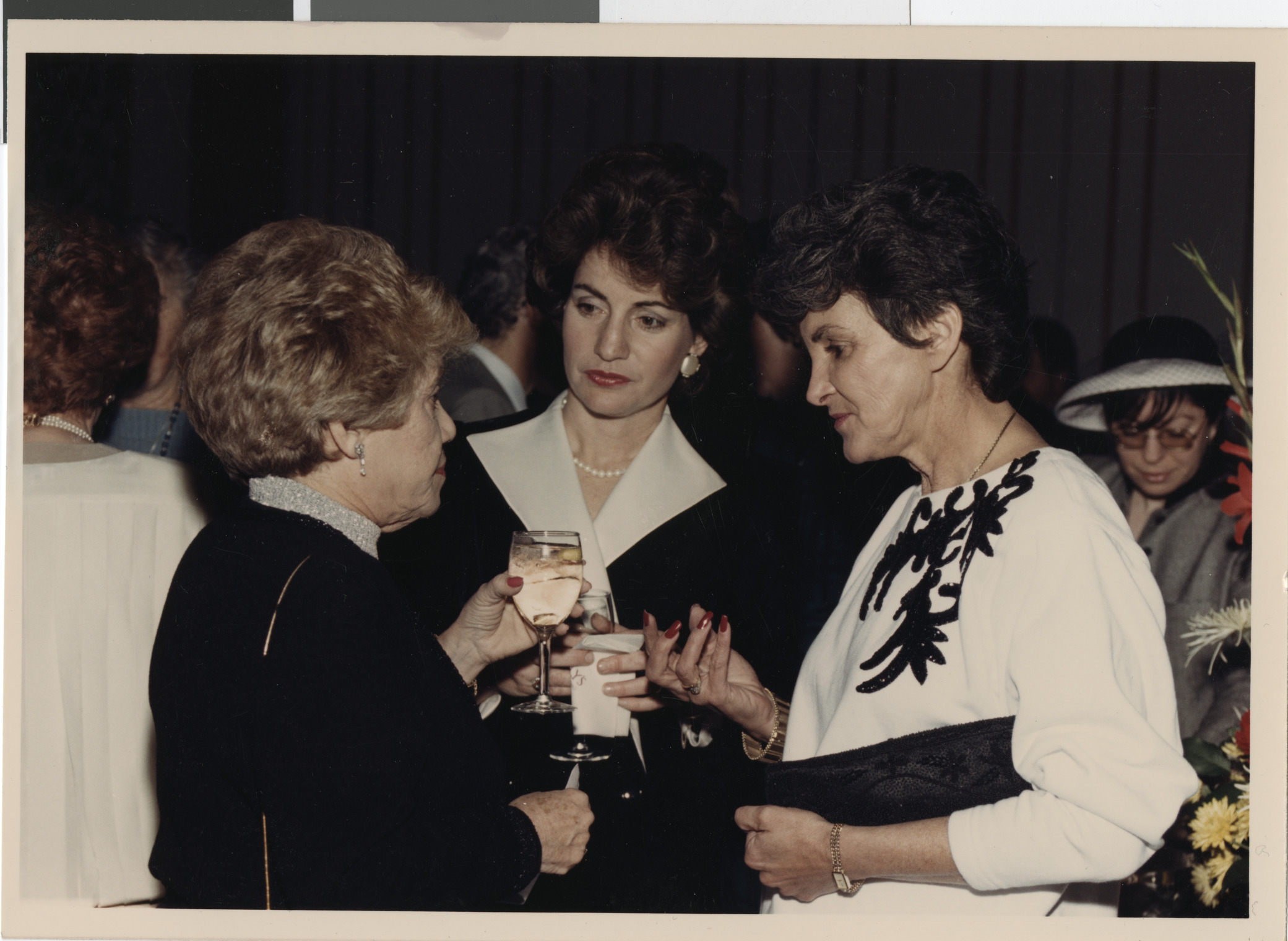 Photograph of Edythe Katz, Roberta Sabbath and Dee Ober at an event, date unknown