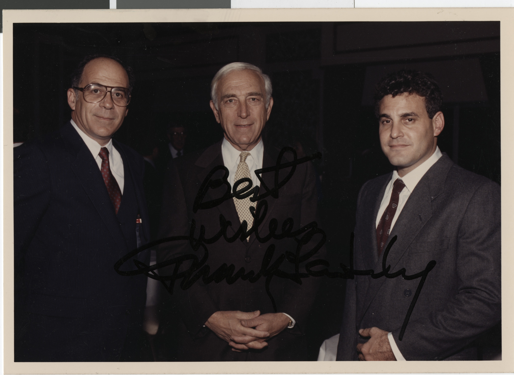 Photograph of Dennis Sabbath, Senator Frank Lautenberg and Steven Molasky, date unknown
