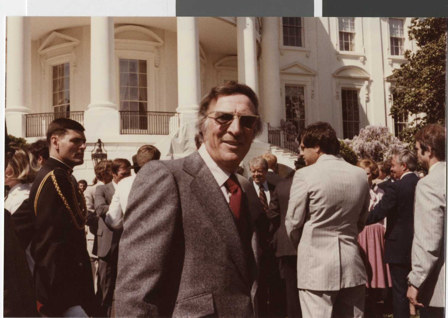 Photograph of Henry Kissinger, Hank Greenspun, and Jerry Mack, at peace treaty signing (?), 1979