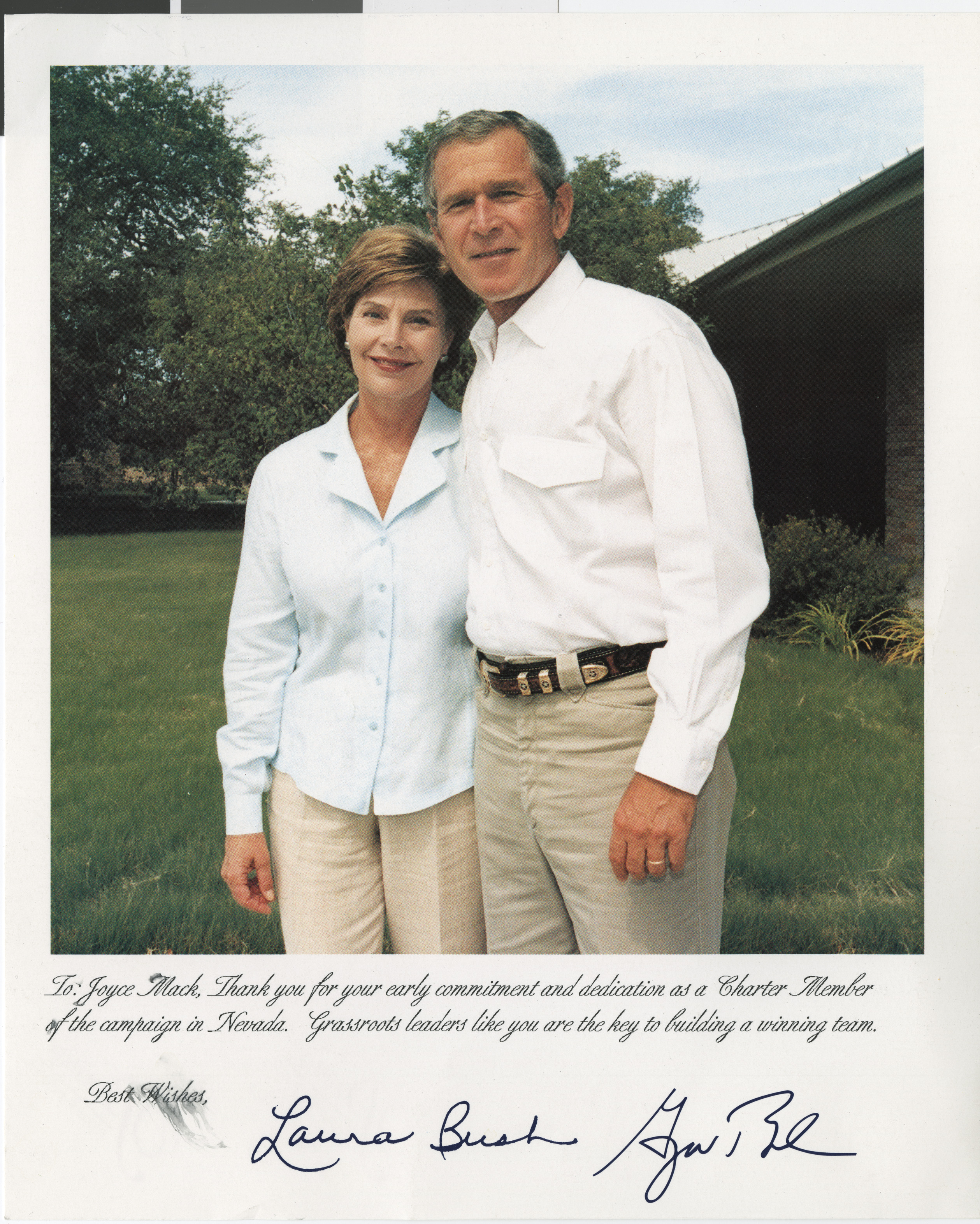Photograph of President George Bush and First Lady Laura Bush