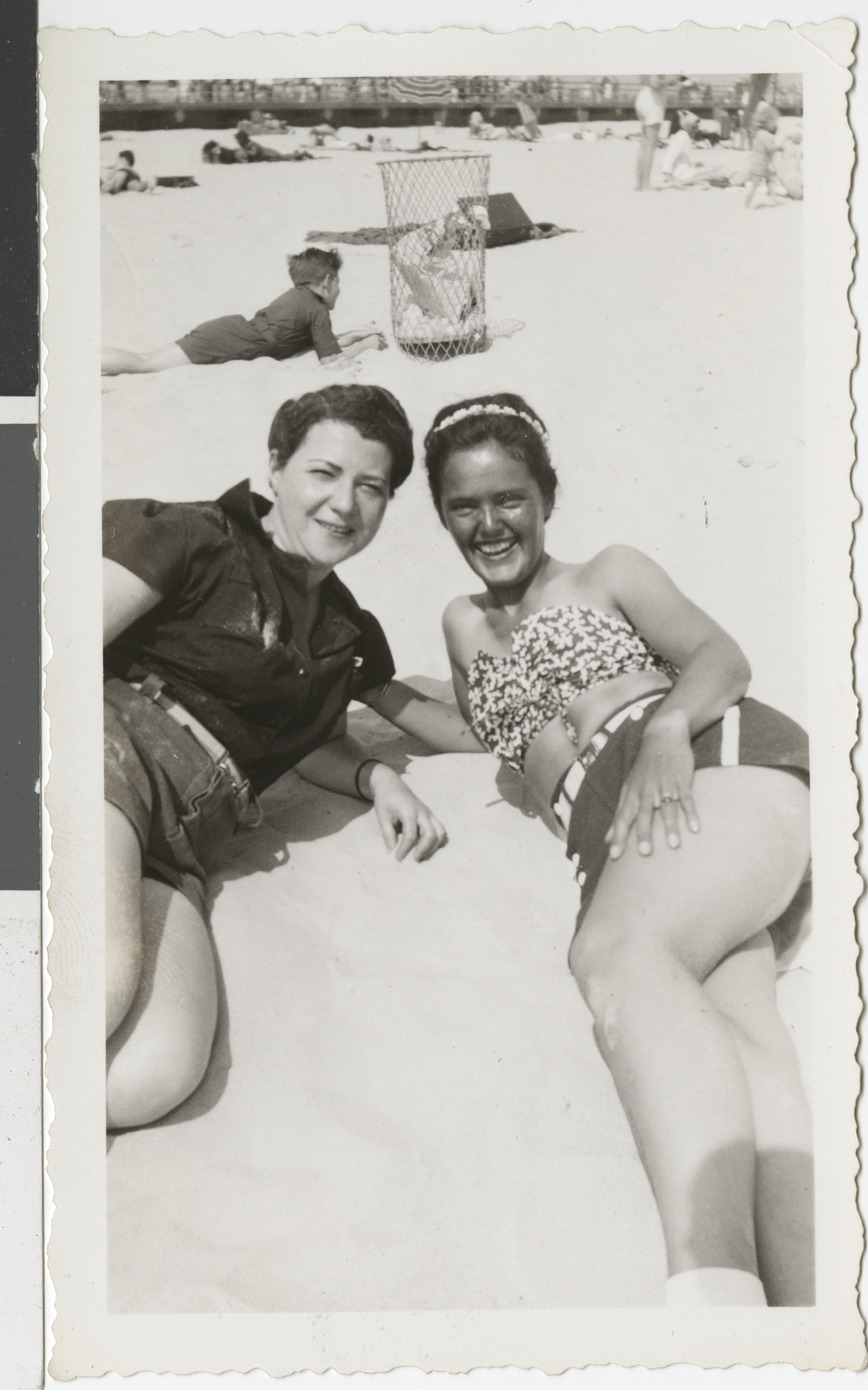 Photograph of Lee Pearson and Bella Stern, Bradley Beach, NJ, circa 1950
