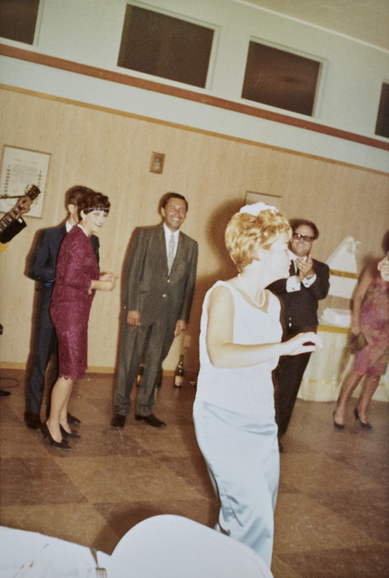 Photograph of Iris Torjman at her wedding reception, August 1966