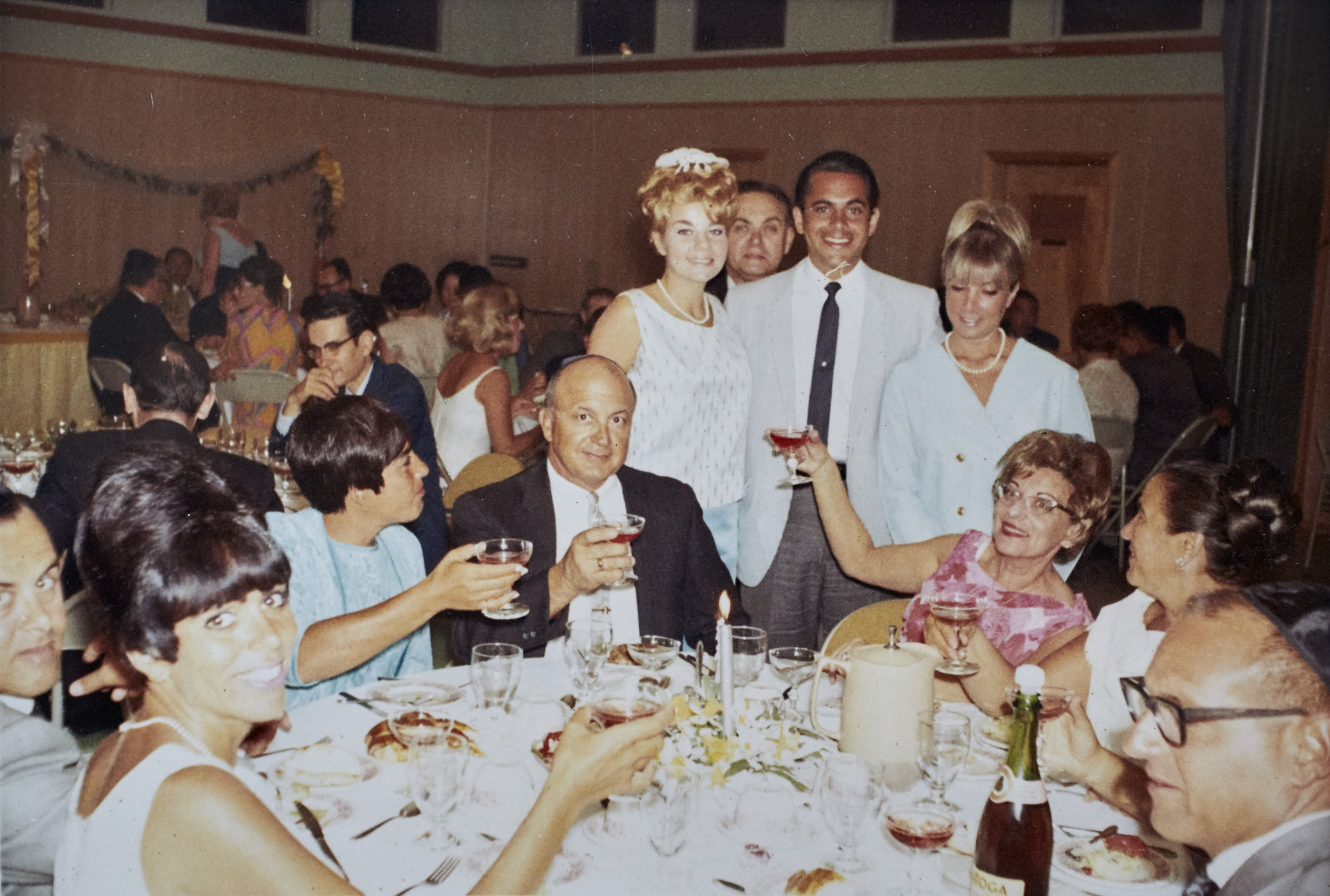 Photograph of wedding reception for David and Iris Torjman, August 1966