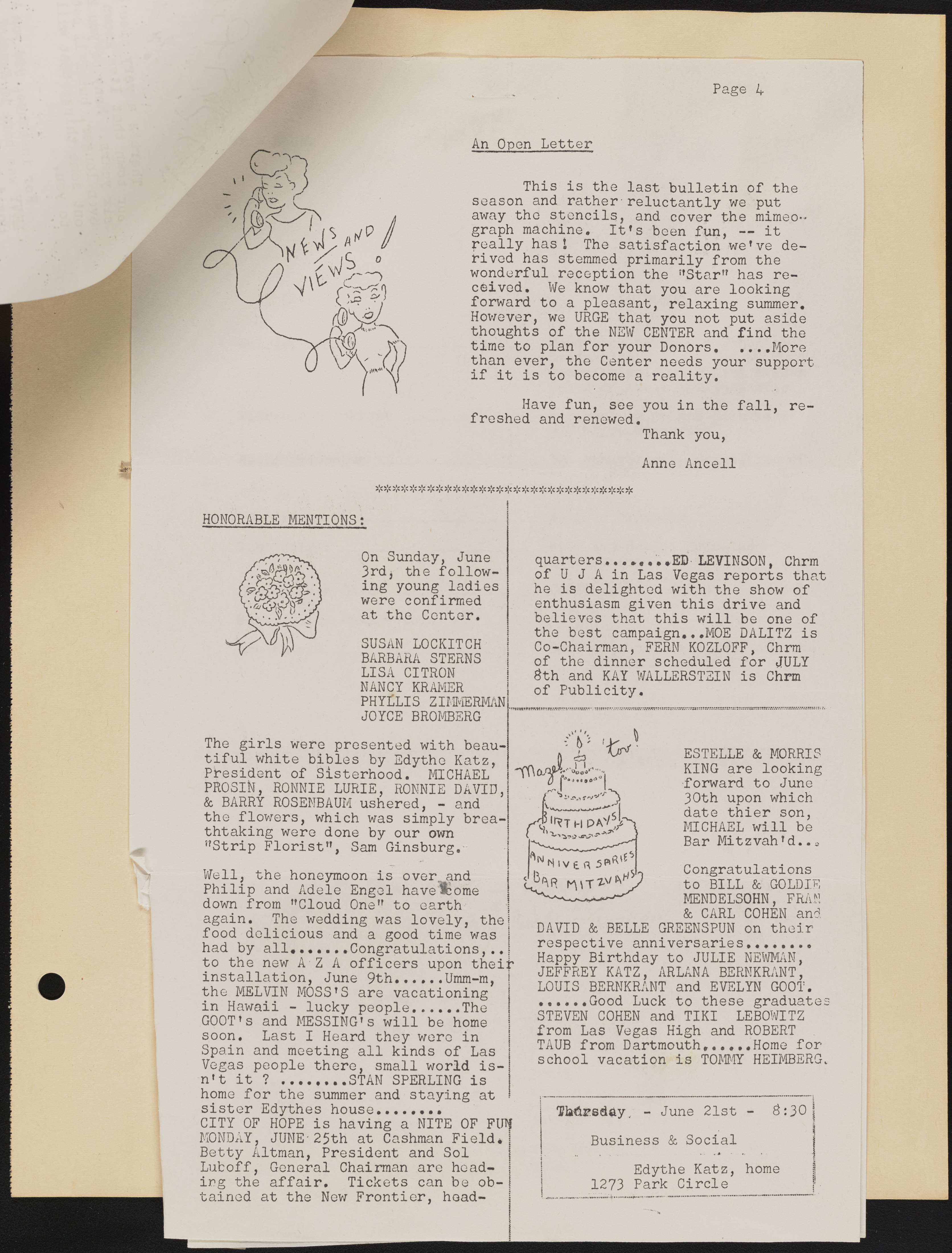 Temple Beth Sholom Sisterhood scrapbook, image 53