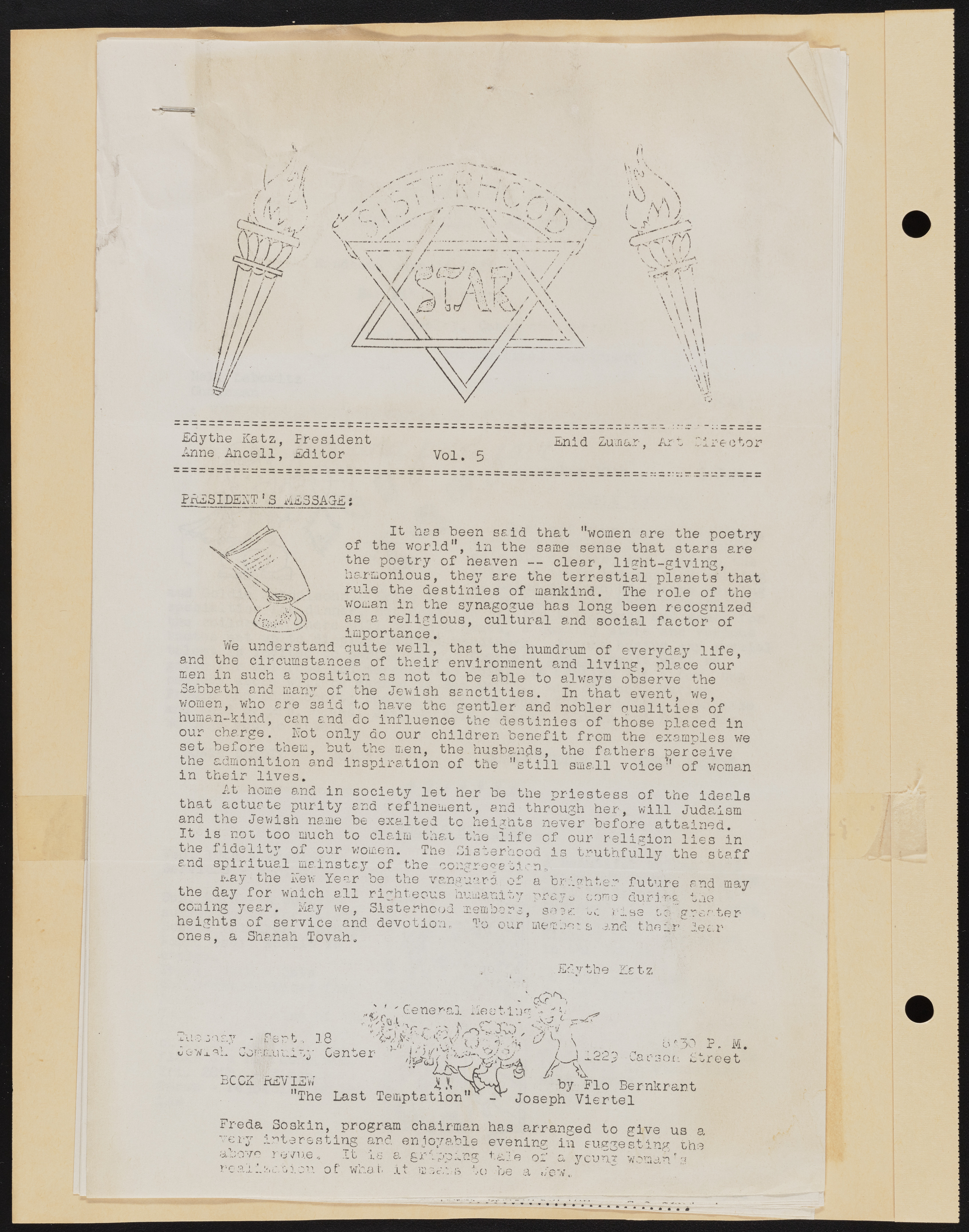 Temple Beth Sholom Sisterhood scrapbook, image 69