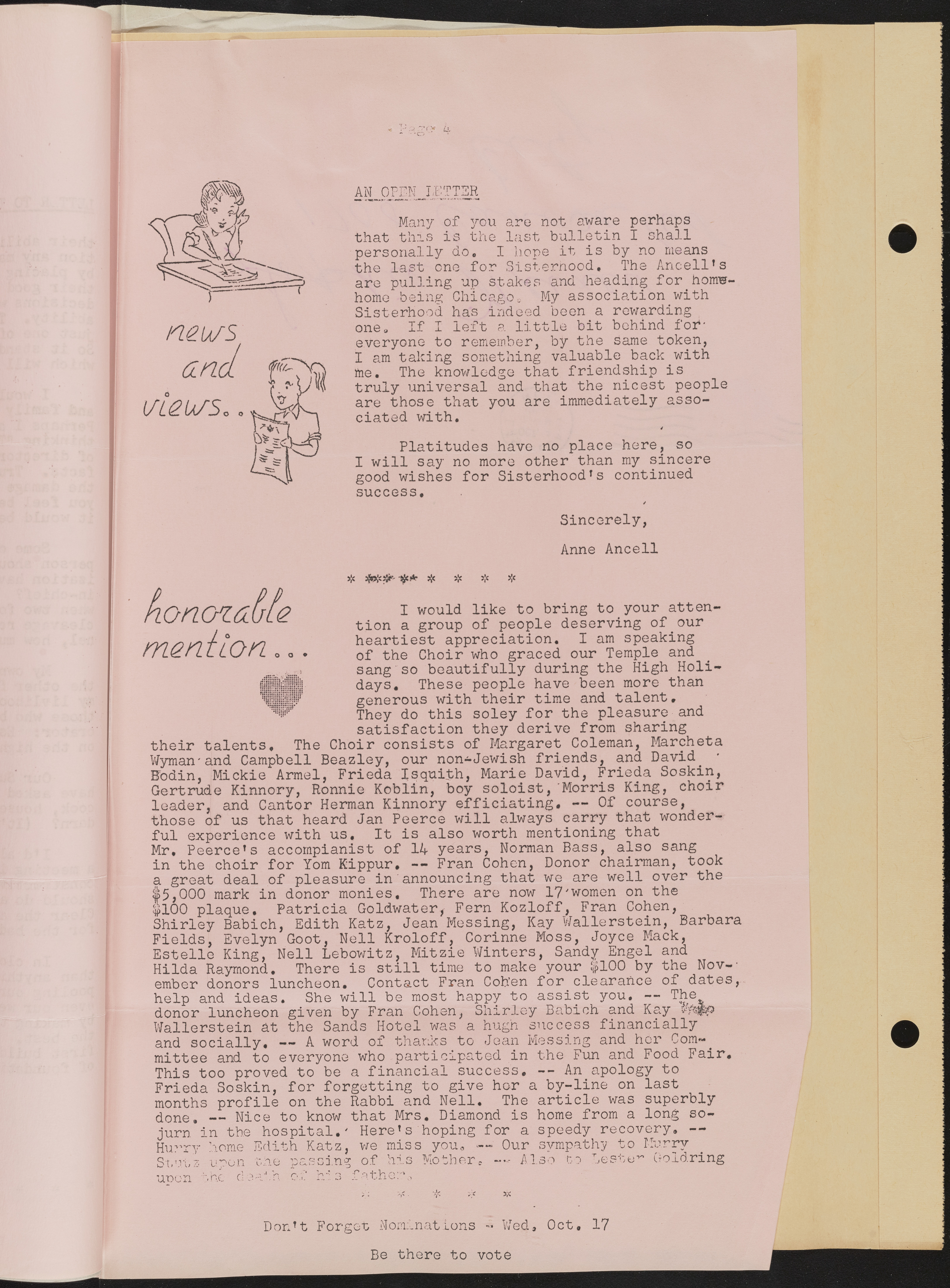 Temple Beth Sholom Sisterhood scrapbook, image 86