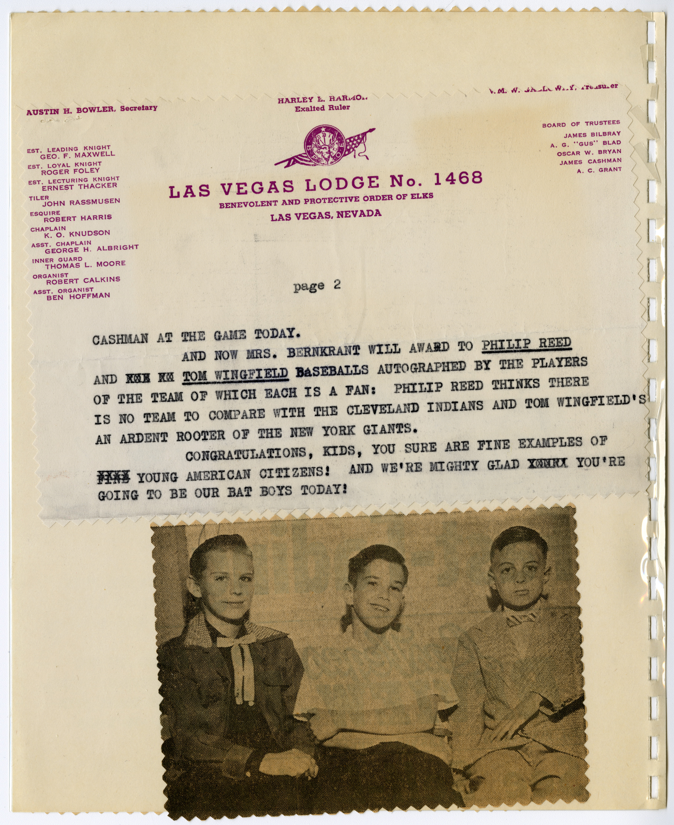 Album for the Americanism and Civic Affairs Committee of the Las Vegas B'nai B'rith Women, page 11