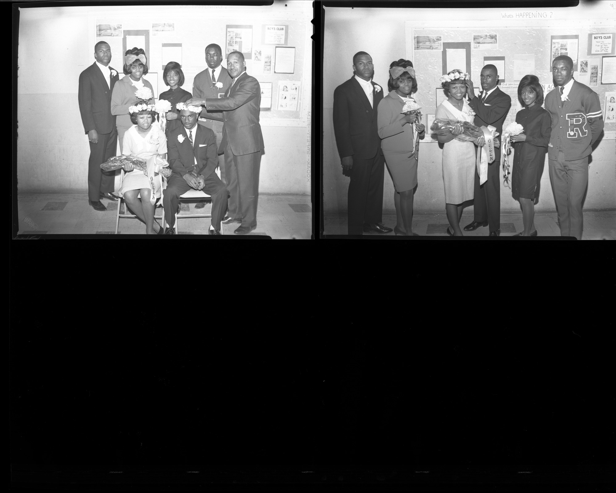 Set of negatives by Clinton Wright including  Madison School Thanksgiving Program and  Jefferson Center King & Queen Contest, November 1964