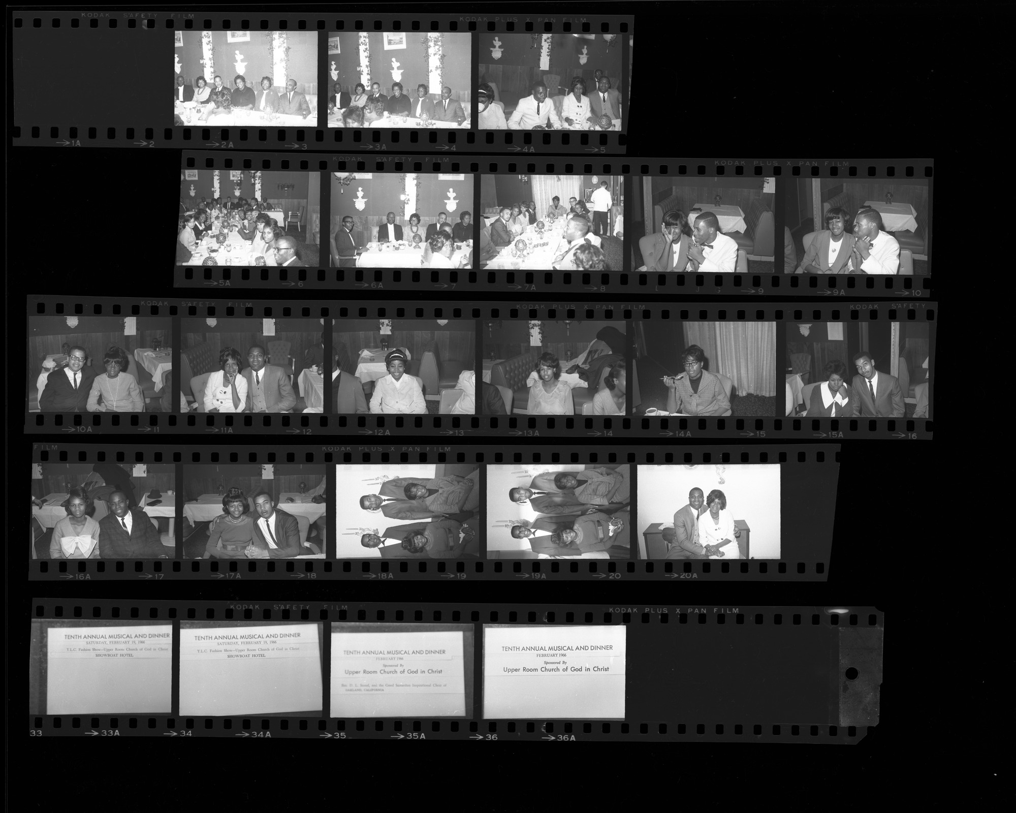 Negatives by Clinton Wright including annual dinner planning committee, Anderson Speaker at Madison 6th grade, 1964, page 1