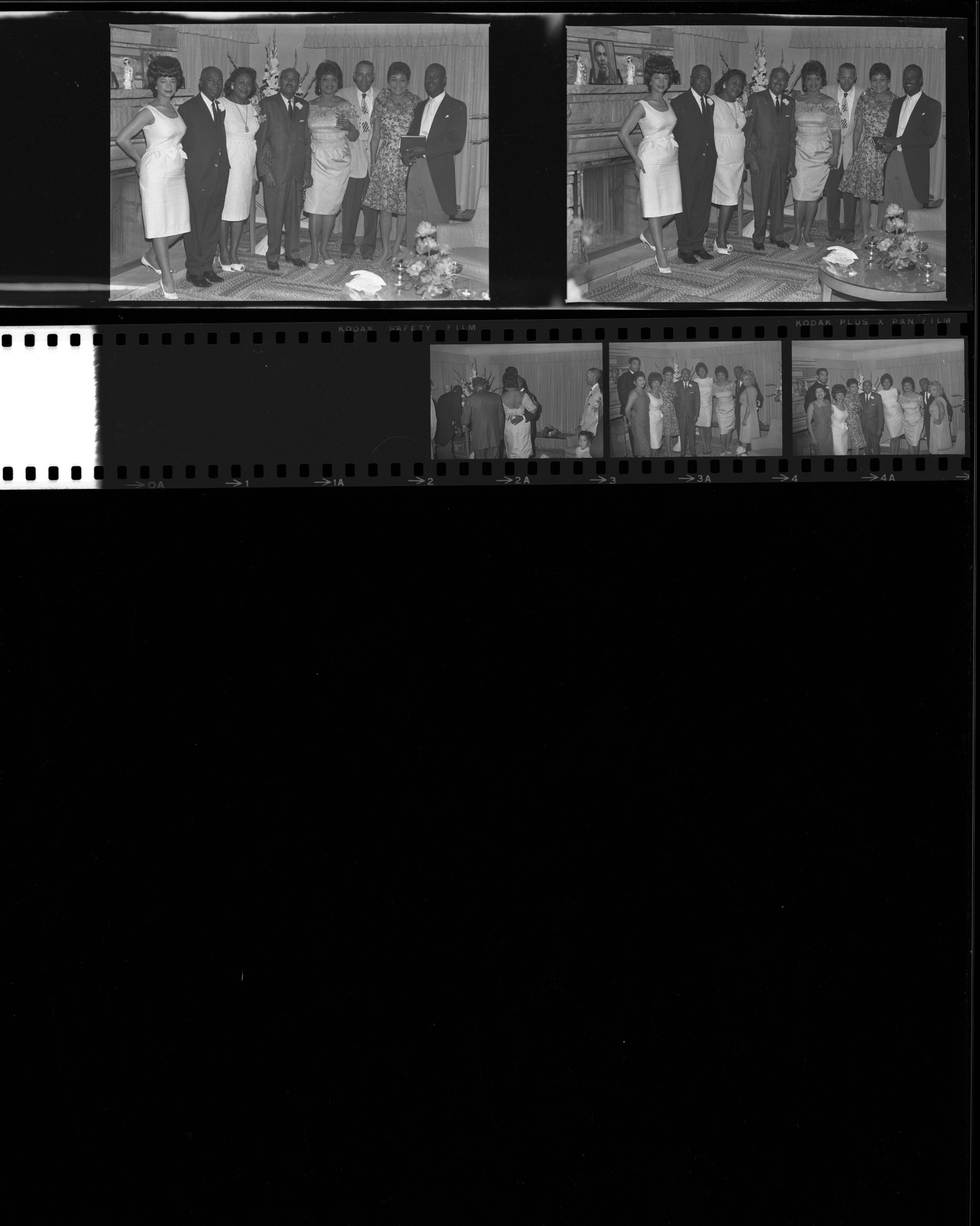 Set of negatives by Clinton Wright of Bob Bailey's sister's wedding, and Francine McClinton, 1965, page 1