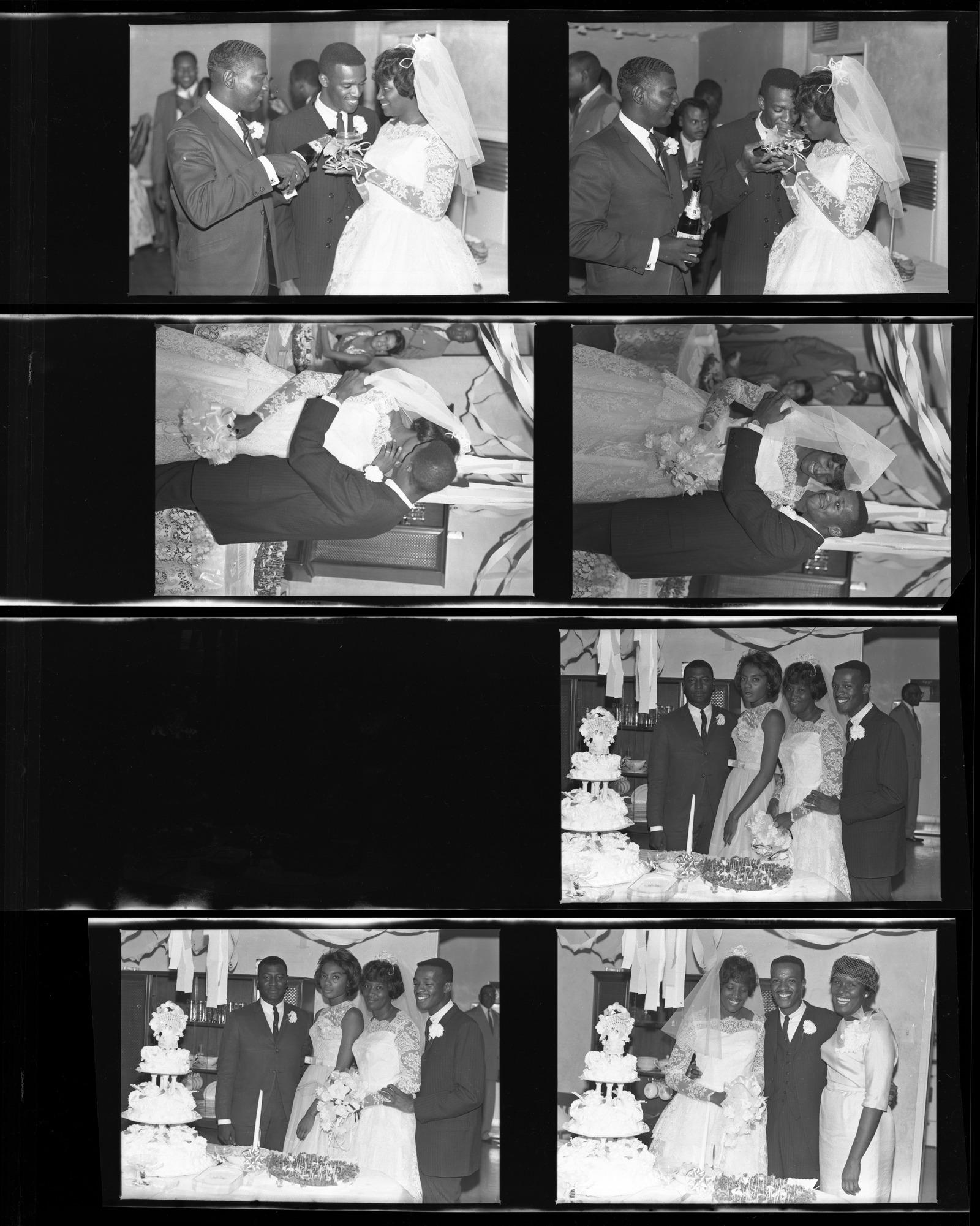 Set of negatives by Clinton Wright of wedding of Lovalle Johnson, June 19, 1965, page 1