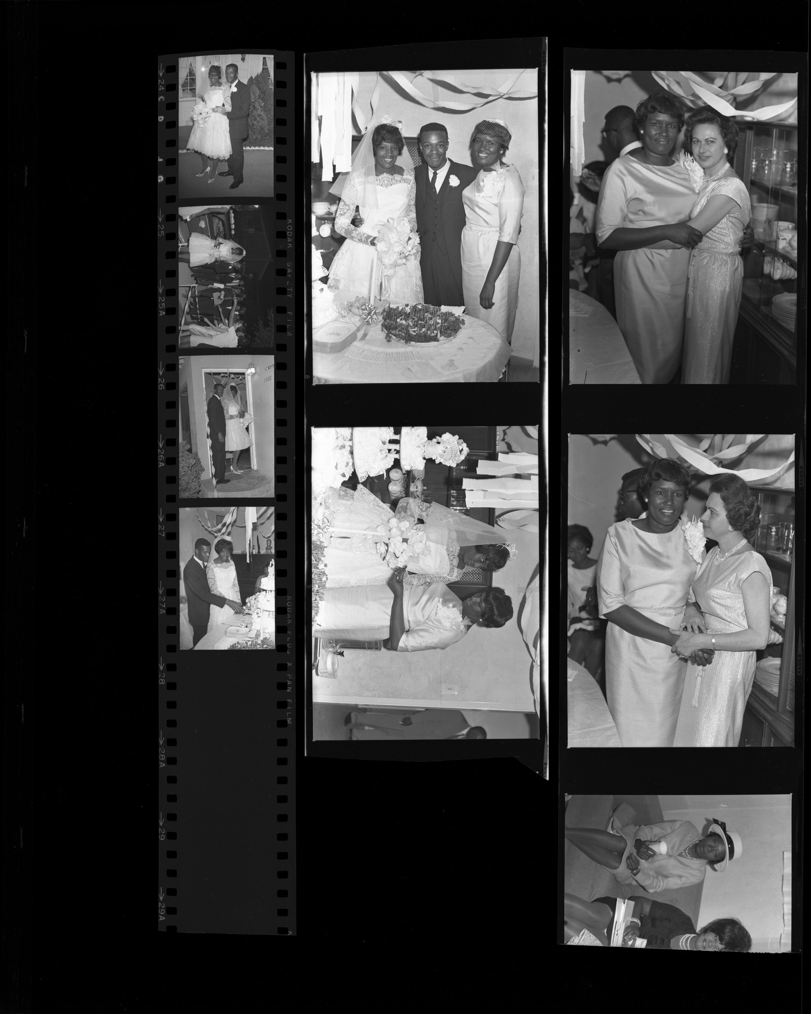 Set of negatives by Clinton Wright of wedding of Lovalle Johnson, June 19, 1965, page 2