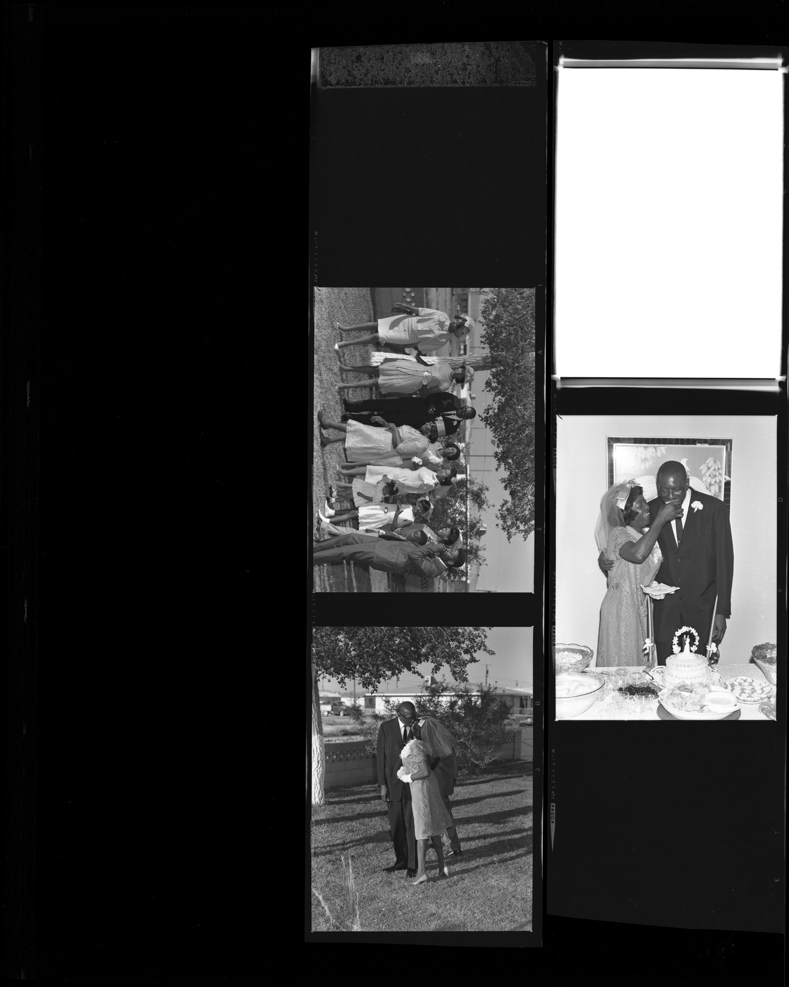 Set of negatives by Clinton Wright of Mrs. Johnetta Johnson's wedding, 1965, page 1