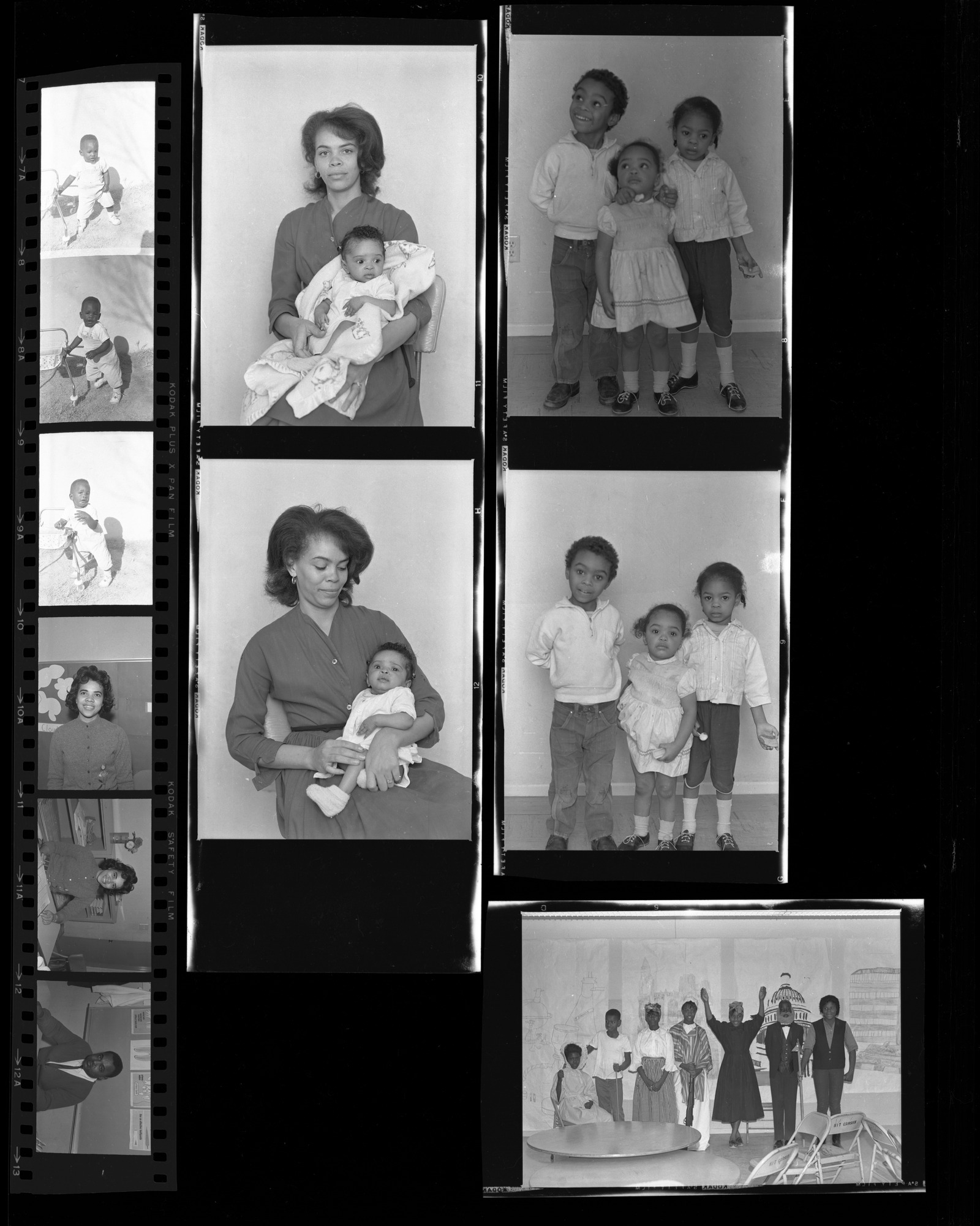 Set of negatives by Clinton Wright including Womens' Progressive club, Negro History Week at Kit Karson, Operation Independence, Samatha Garden and children, Mr. Carter, and Mrs. White at Matt Kelley, 1966, page 3