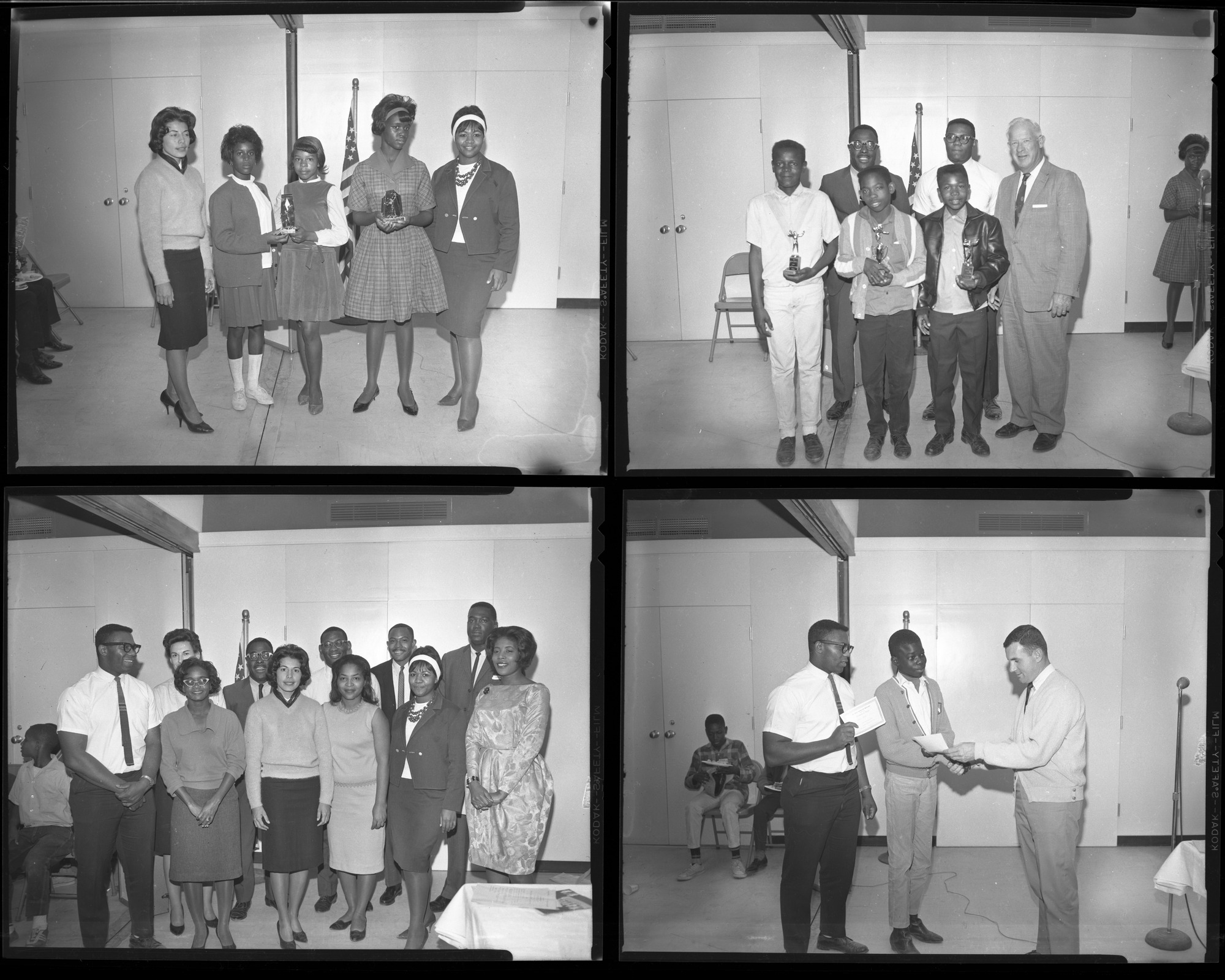 Set of negatives by Clinton Wright of championship trophy given at Doolittle, 1966, page 1