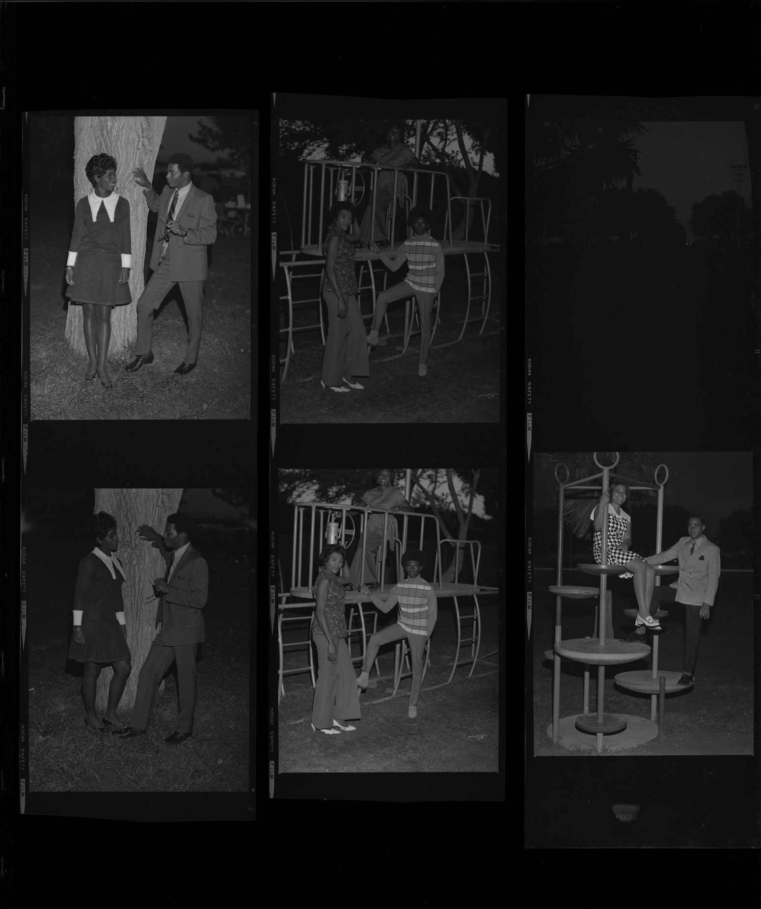 Set of negatives by Clinton Wright of Alpha Kappa Alphas posing for advertisement, 1969, page 2