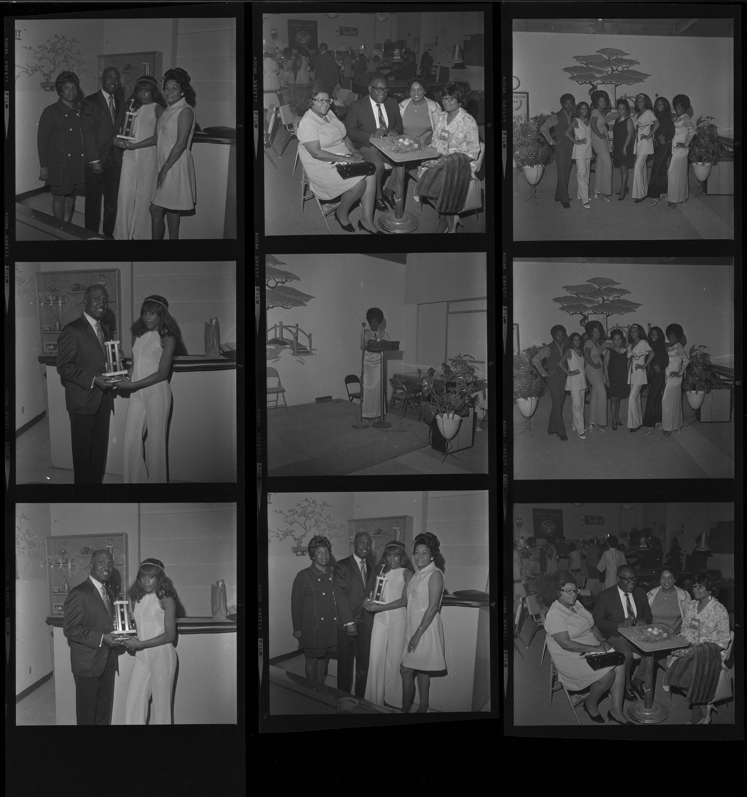Set of negatives by Clinton Wright including Sarann fashion show, and copy negative of serviceman, 1970, page 1