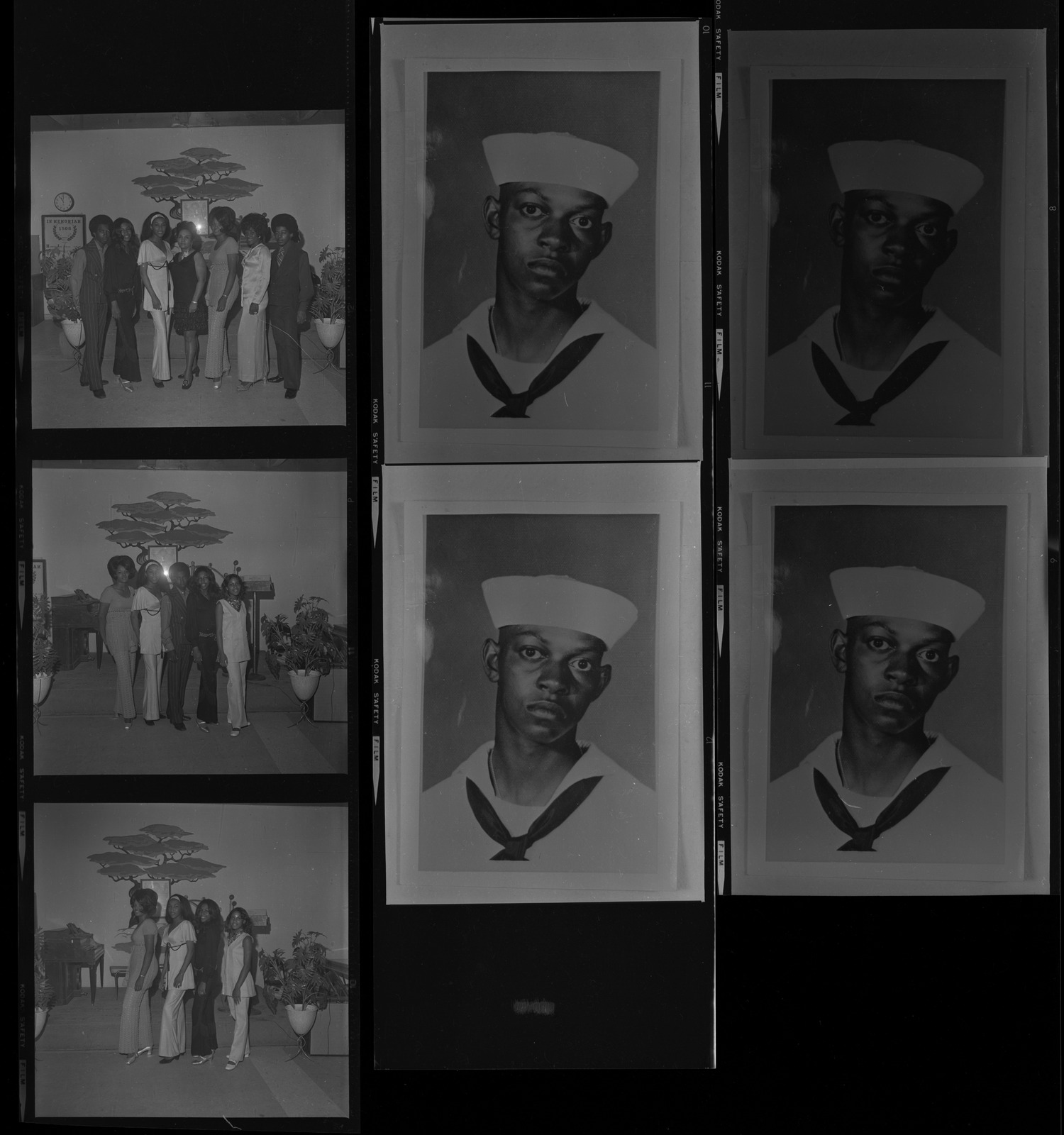 Set of negatives by Clinton Wright including Sarann fashion show, and copy negative of serviceman, 1970, page 2