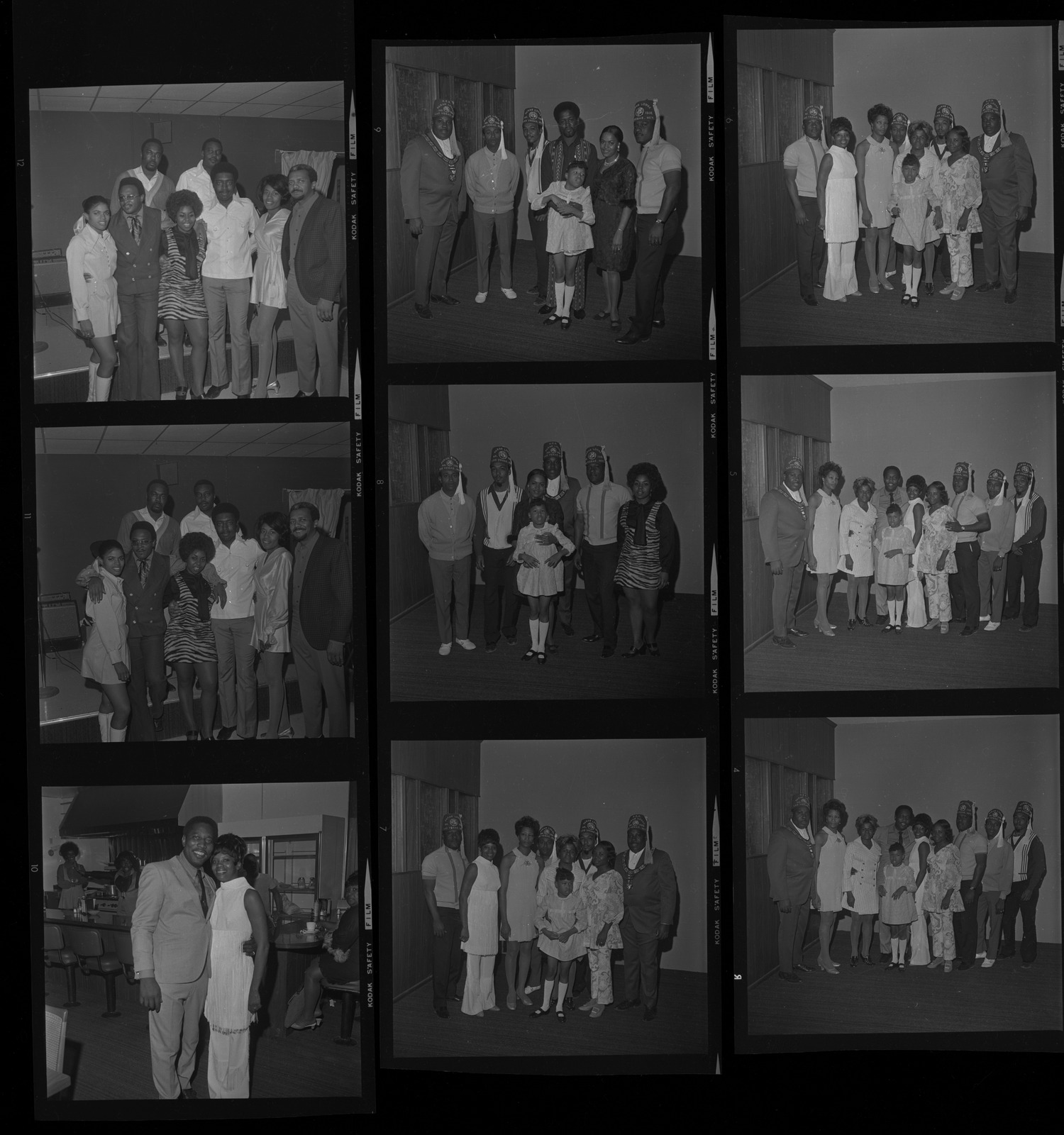 Set of negatives by Clinton Wright including benefit at Colony Club for Cecilia Nelson, basketball champs at Doolittle, and basketball tournament at Doolittle, 1970, page 3