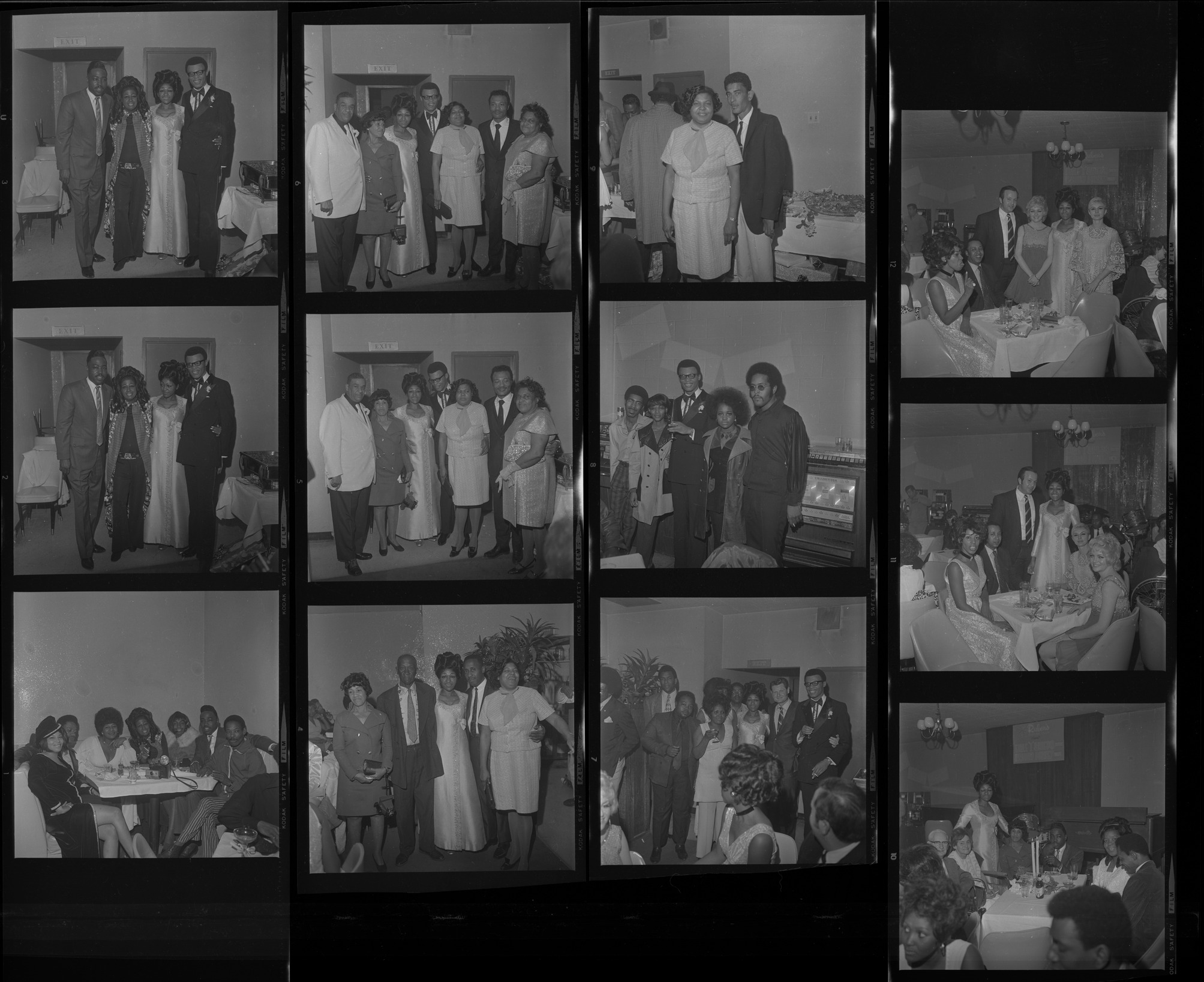 Set of negatives by Clinton Wright of the Christin-Bailey wedding, 1971, page 1