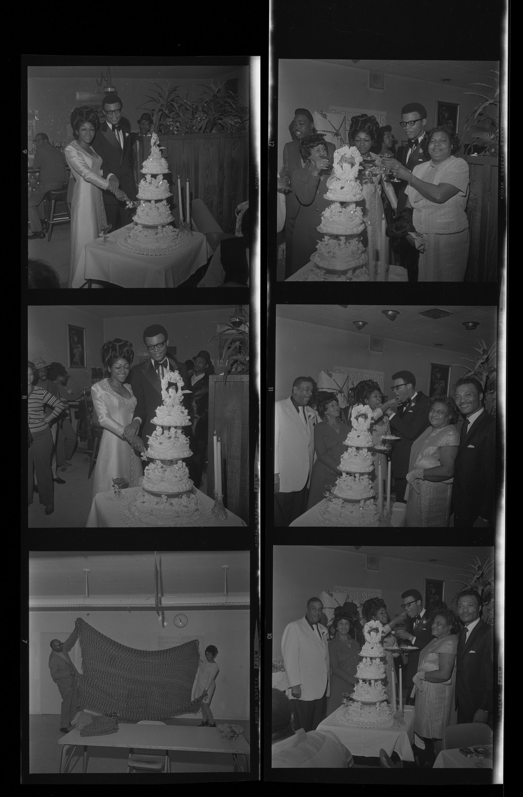 Set of negatives by Clinton Wright of the Christin-Bailey wedding, 1971, page 2