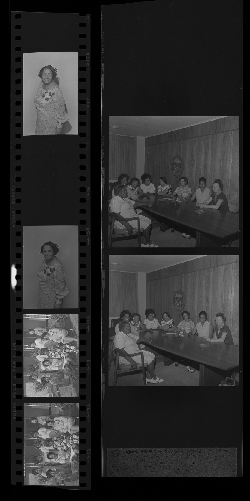 Set of negatives by Clinton Wright including beauticians licenses headshots, Mrs. Demartre Gladys & Jollyette's bridge club, and Lloyd's Bait House, 1971, page 3