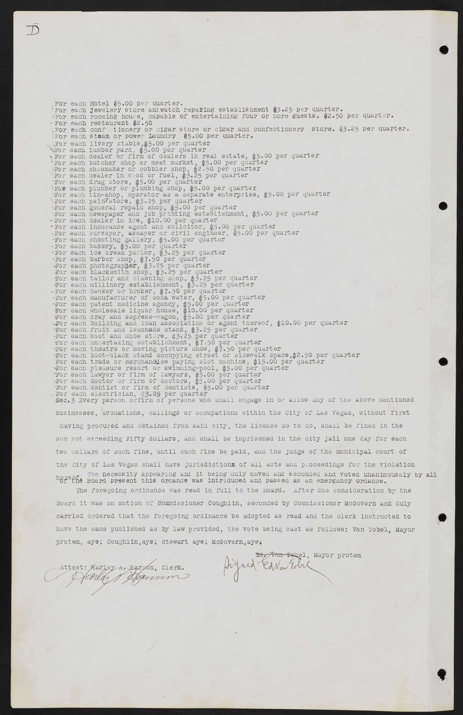 Las Vegas City Commission Minutes, June 22, 1911 to February 7, 1922, lvc000001-6