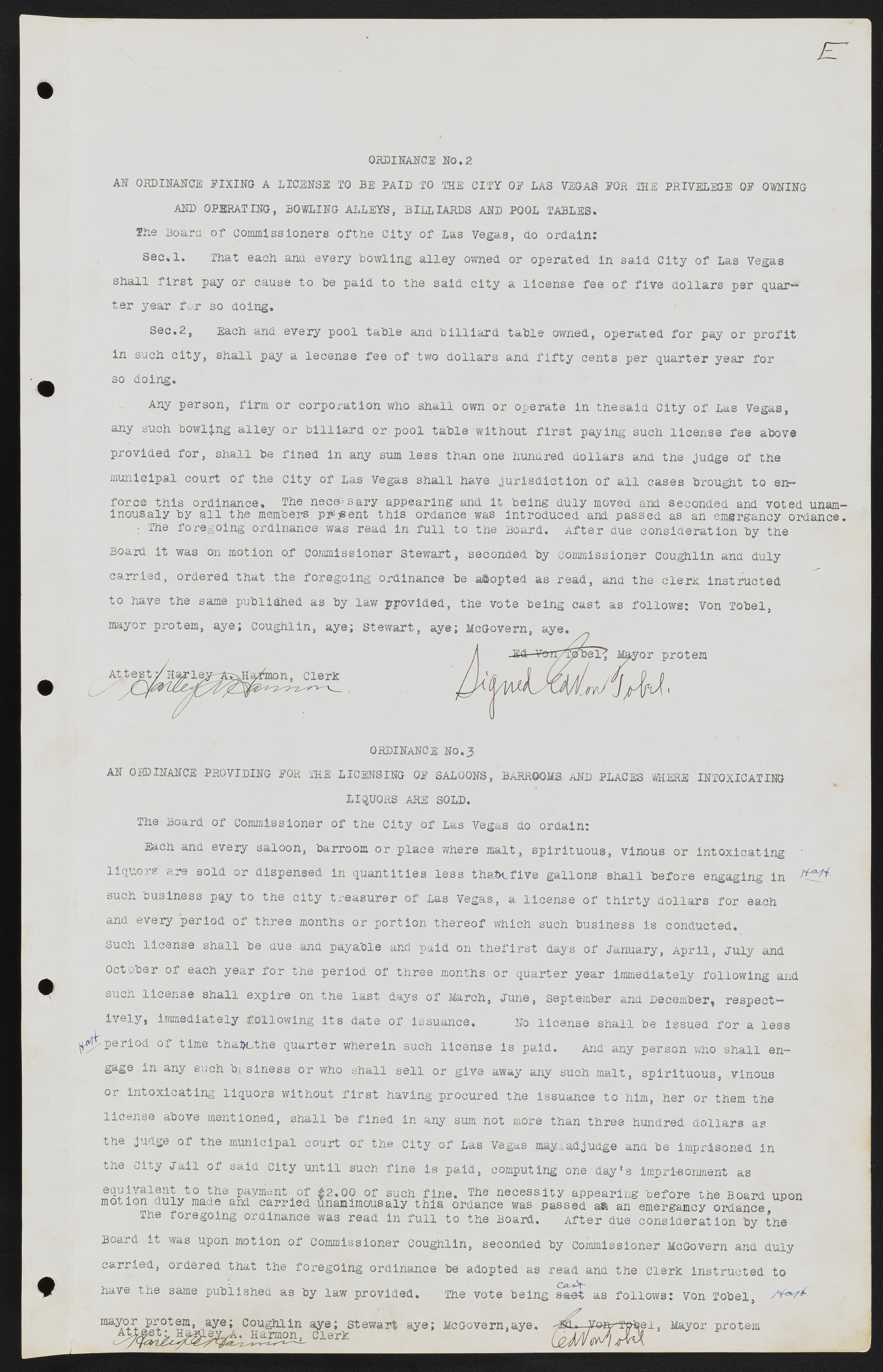 Las Vegas City Commission Minutes, June 22, 1911 to February 7, 1922, lvc000001-7