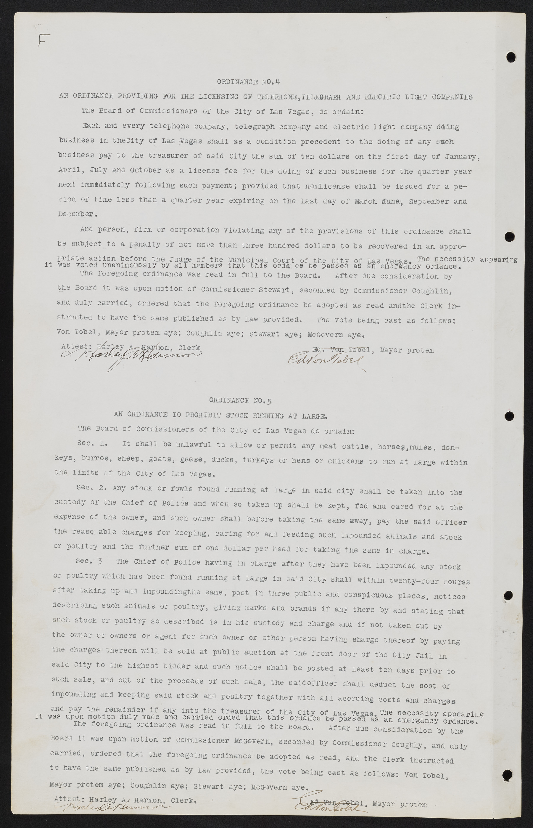 Las Vegas City Commission Minutes, June 22, 1911 to February 7, 1922, lvc000001-8