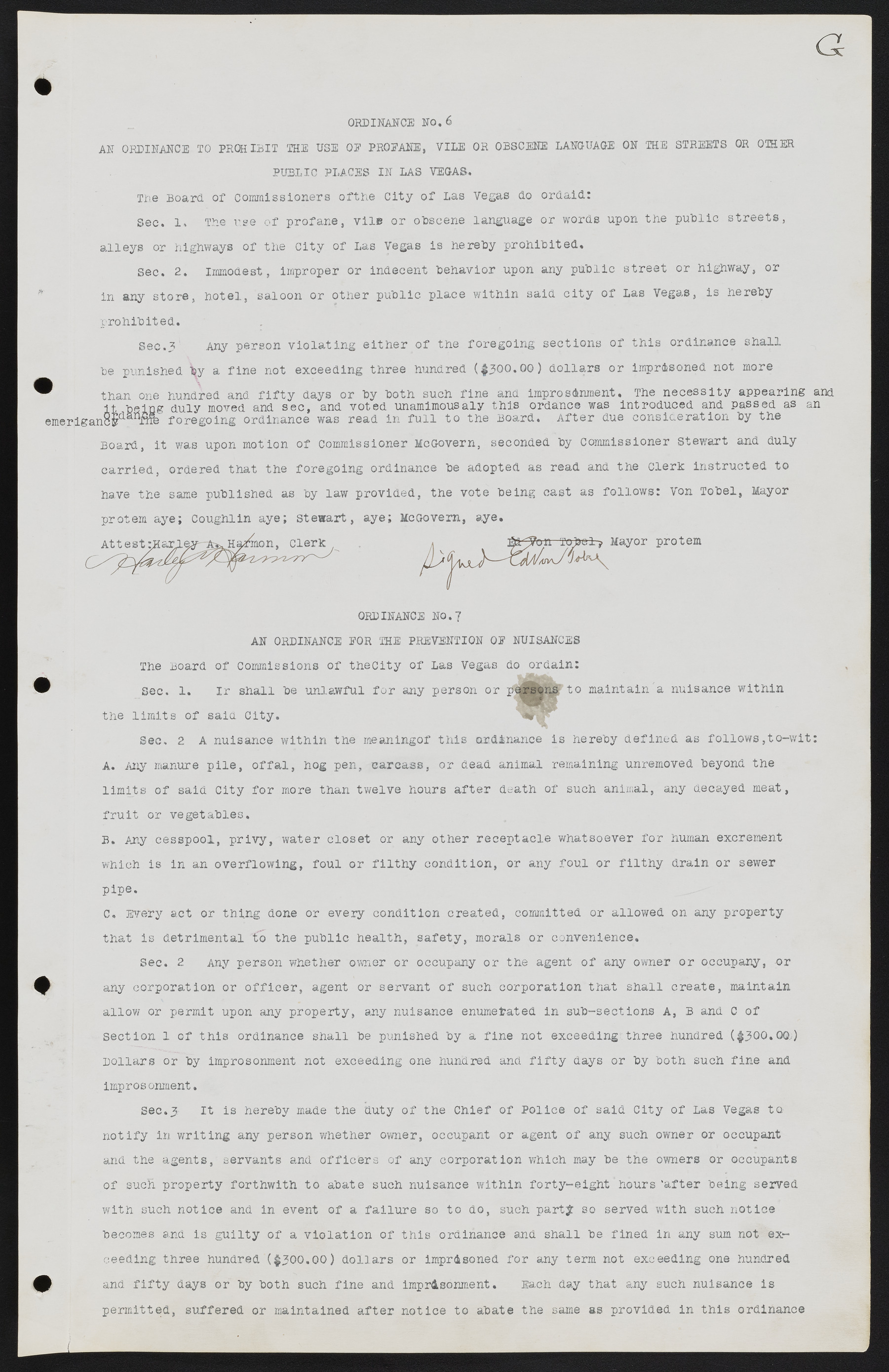 Las Vegas City Commission Minutes, June 22, 1911 to February 7, 1922, lvc000001-9