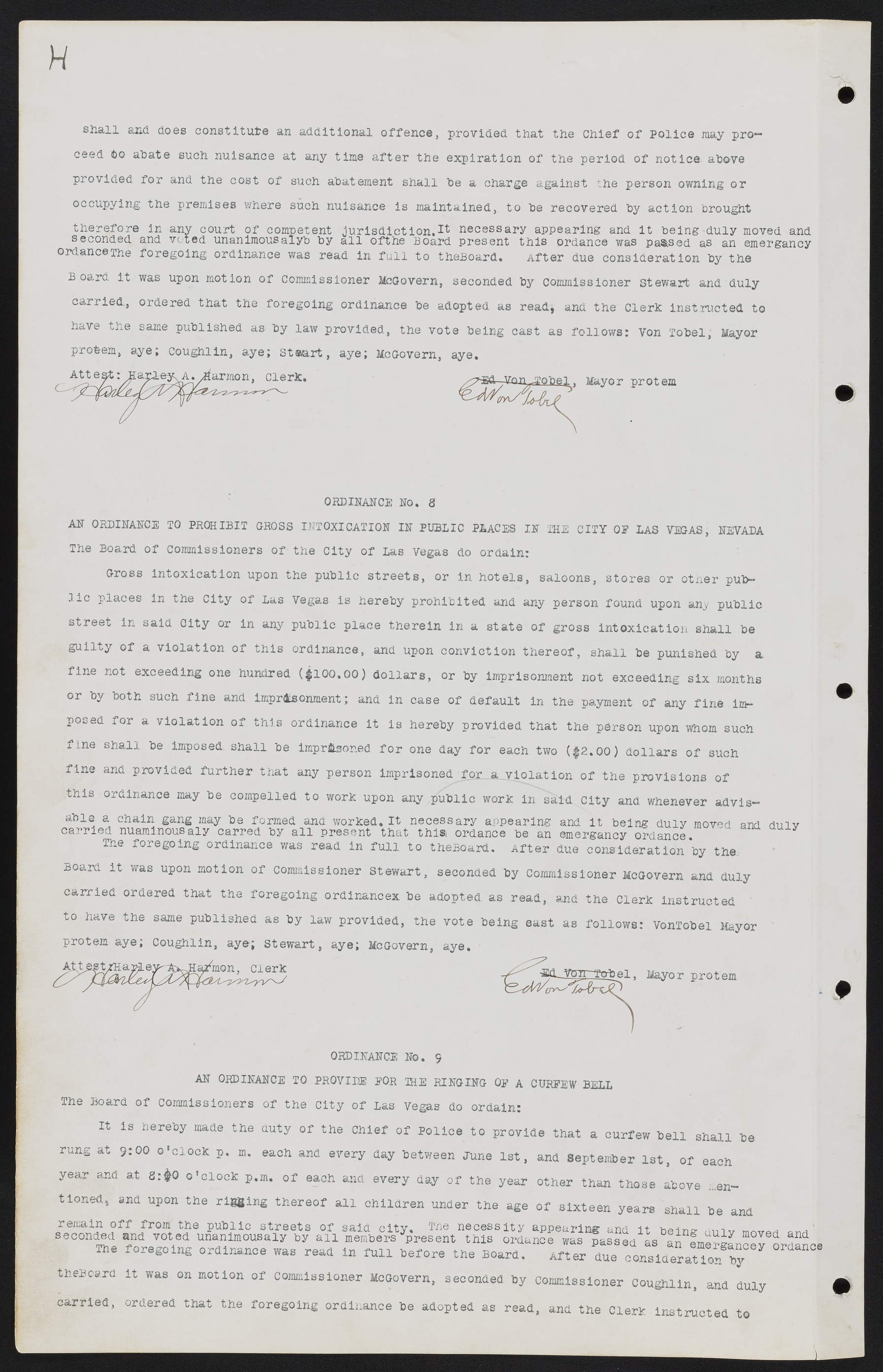 Las Vegas City Commission Minutes, June 22, 1911 to February 7, 1922, lvc000001-10