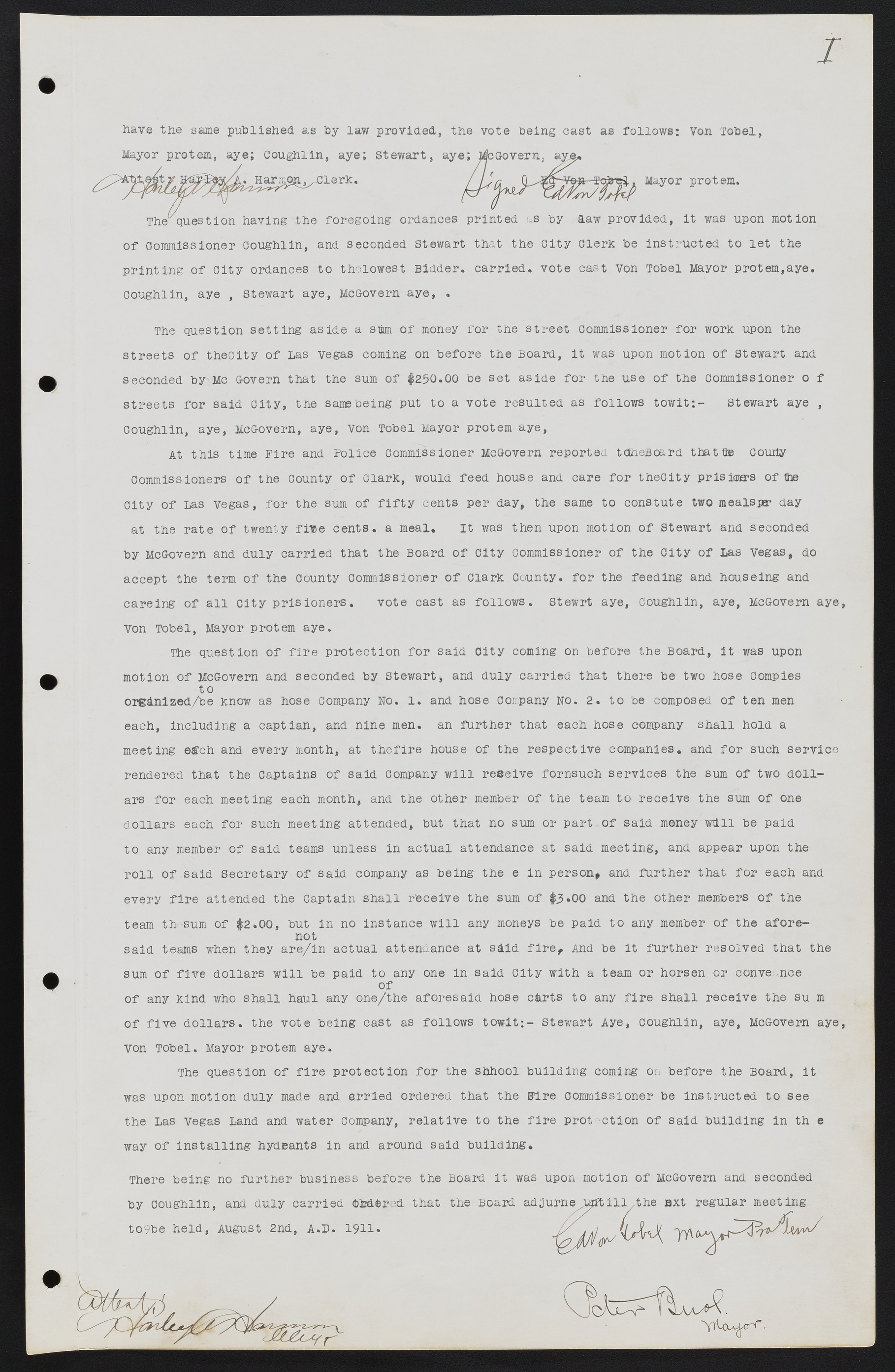 Las Vegas City Commission Minutes, June 22, 1911 to February 7, 1922, lvc000001-11
