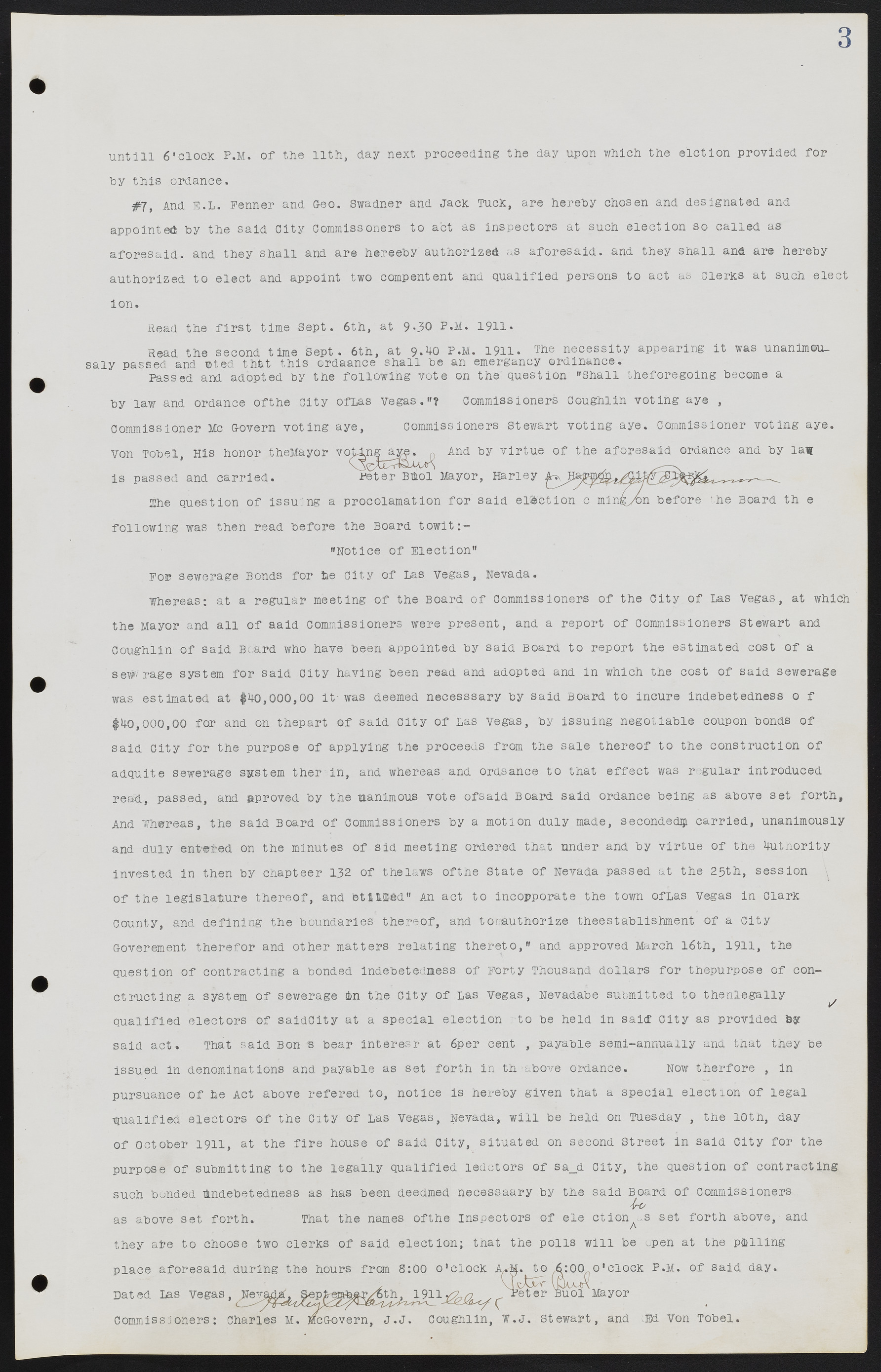 Las Vegas City Commission Minutes, June 22, 1911 to February 7, 1922, lvc000001-17