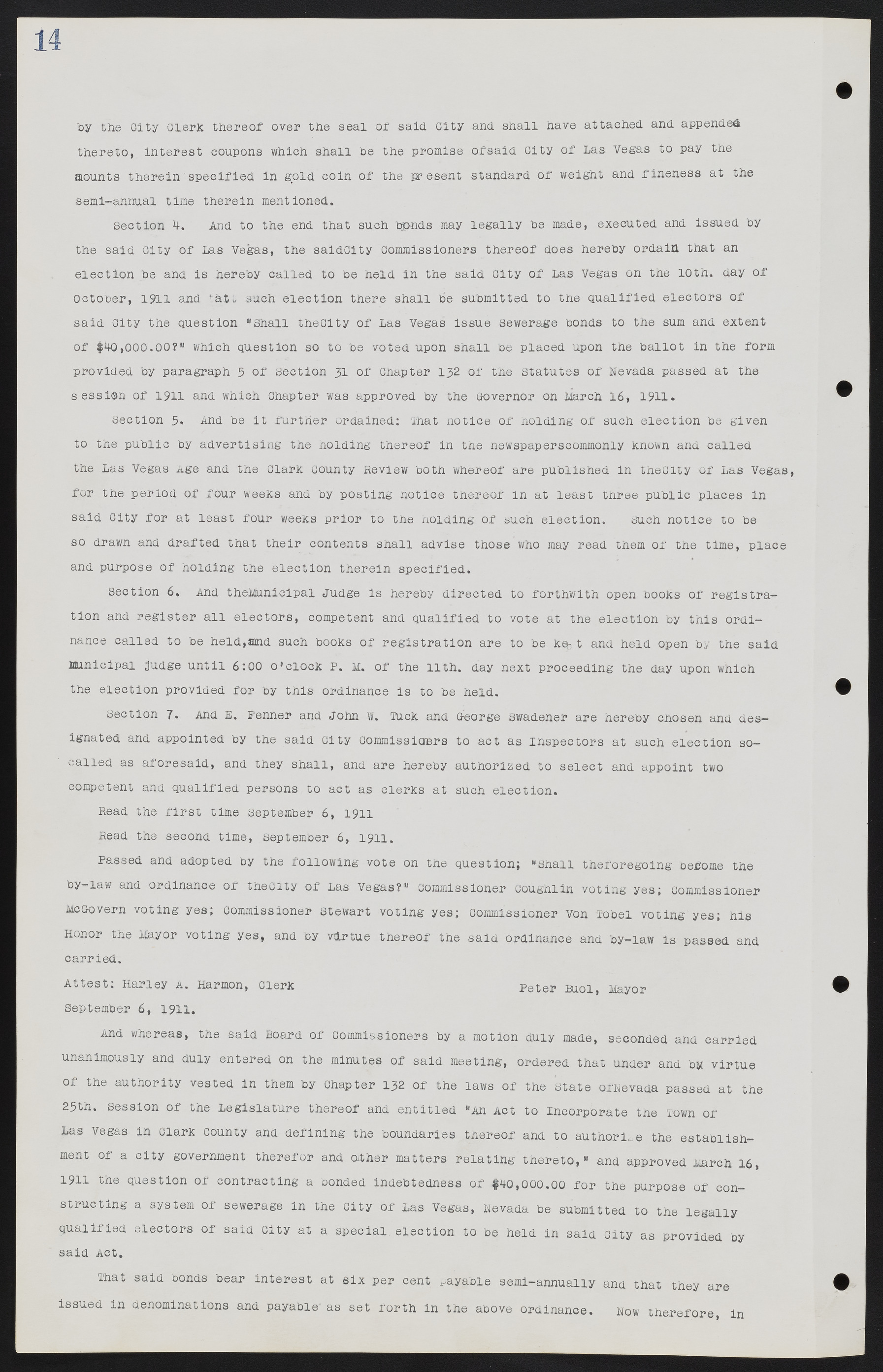 Las Vegas City Commission Minutes, June 22, 1911 to February 7, 1922, lvc000001-28