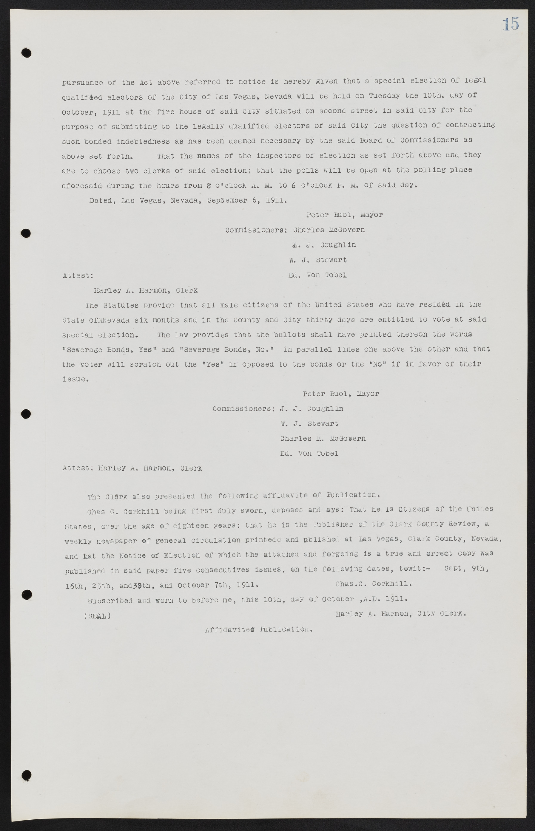 Las Vegas City Commission Minutes, June 22, 1911 to February 7, 1922, lvc000001-29