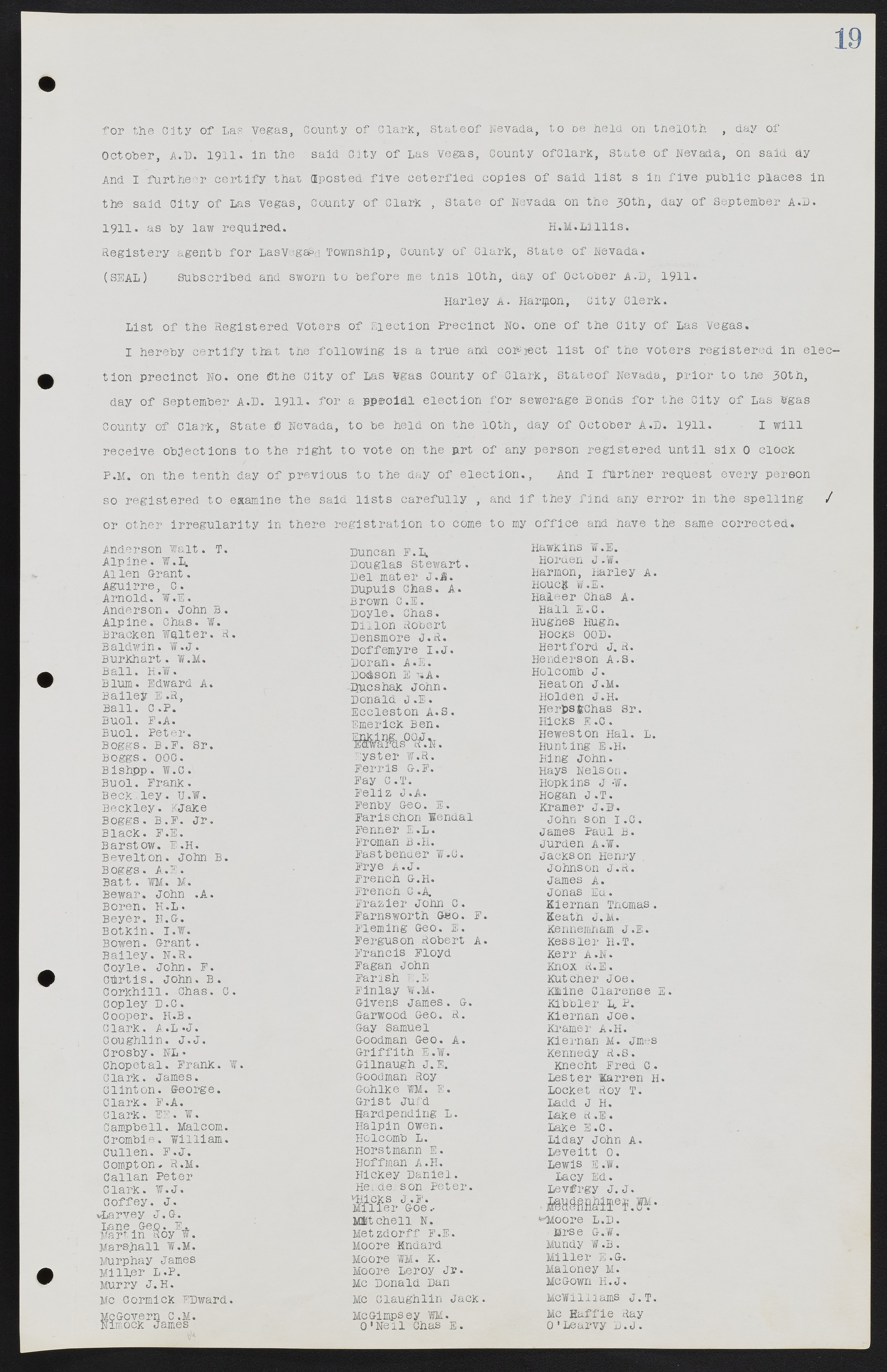 Las Vegas City Commission Minutes, June 22, 1911 to February 7, 1922, lvc000001-33