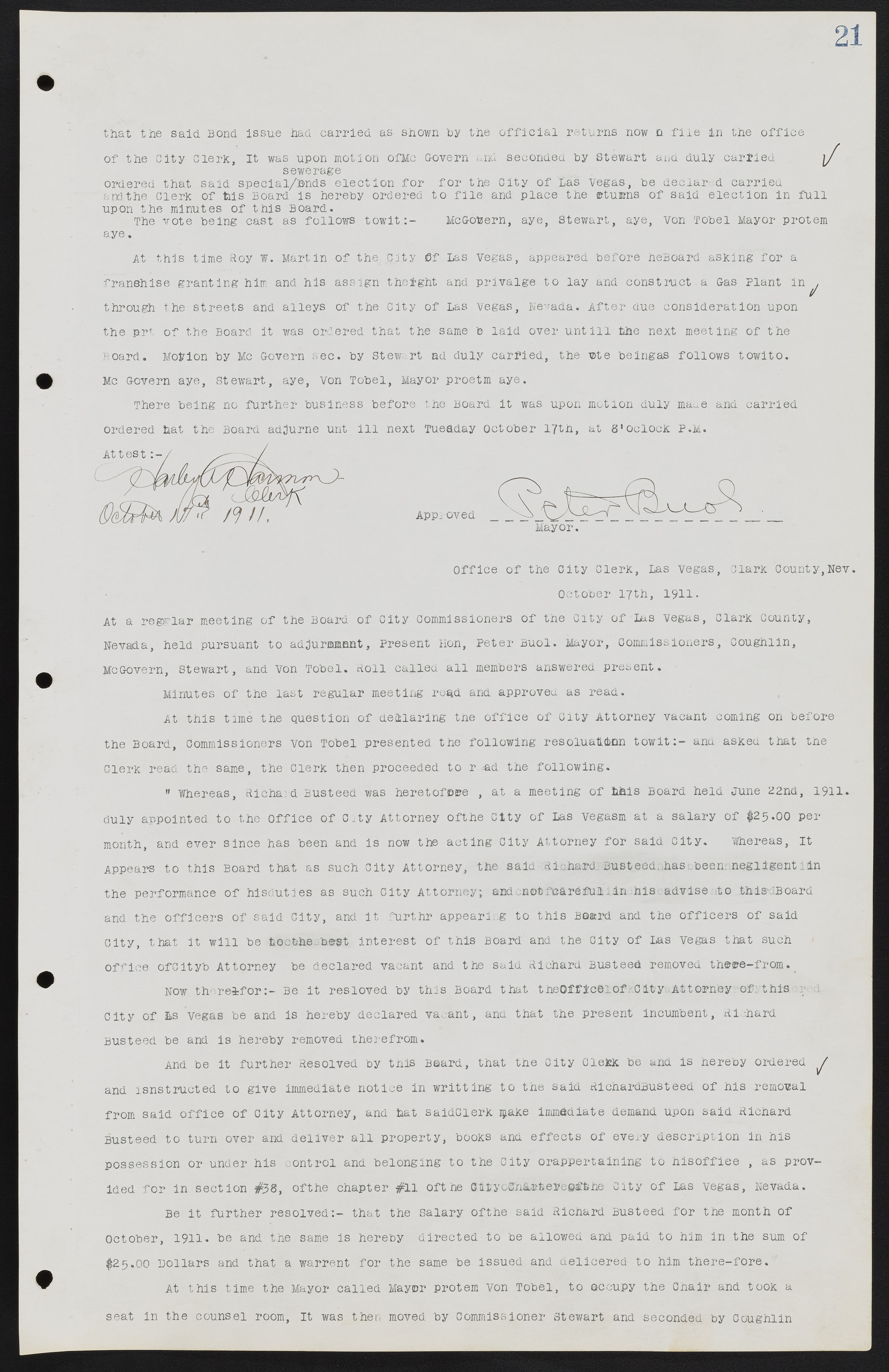 Las Vegas City Commission Minutes, June 22, 1911 to February 7, 1922, lvc000001-35