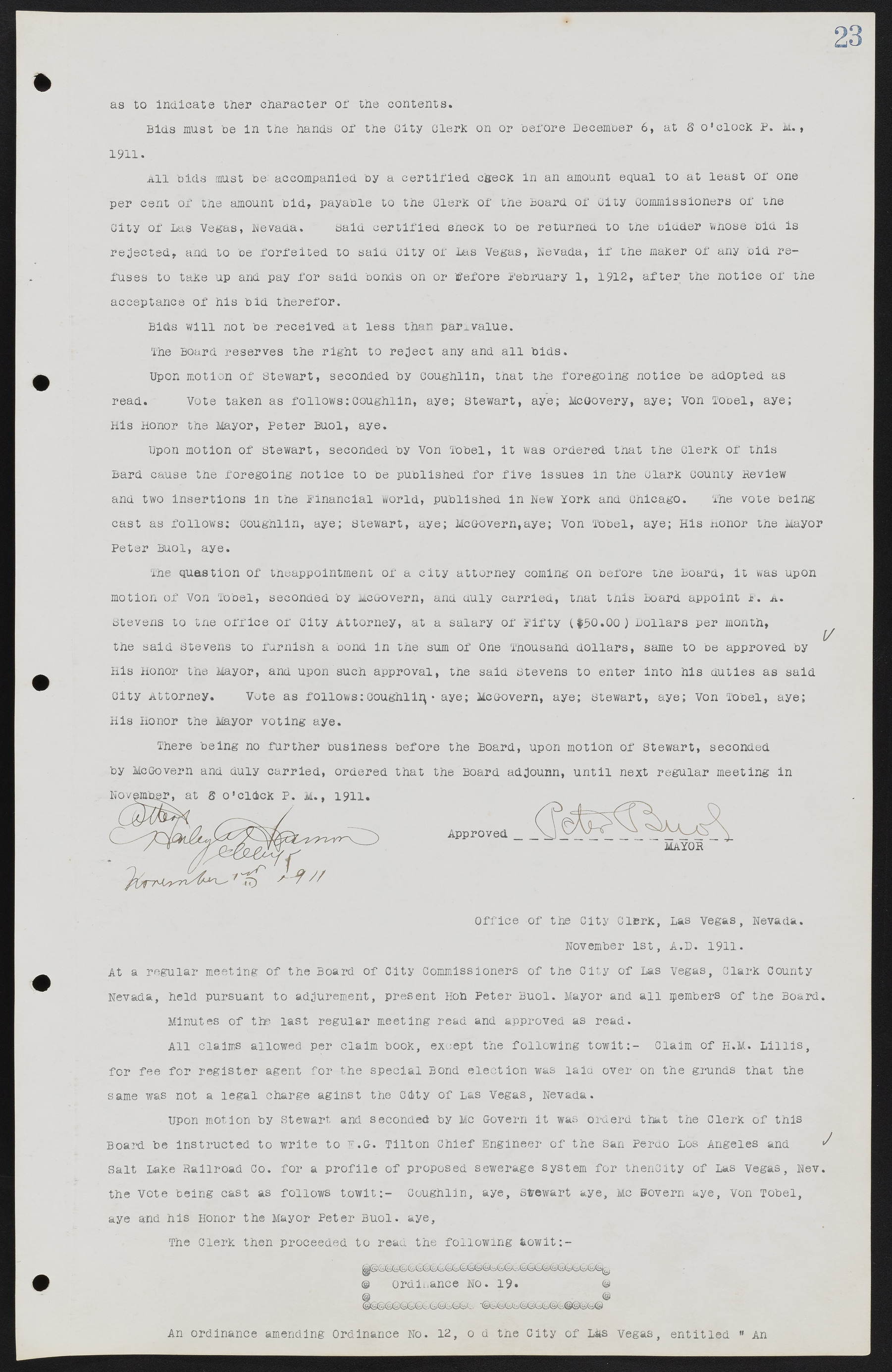 Las Vegas City Commission Minutes, June 22, 1911 to February 7, 1922, lvc000001-37