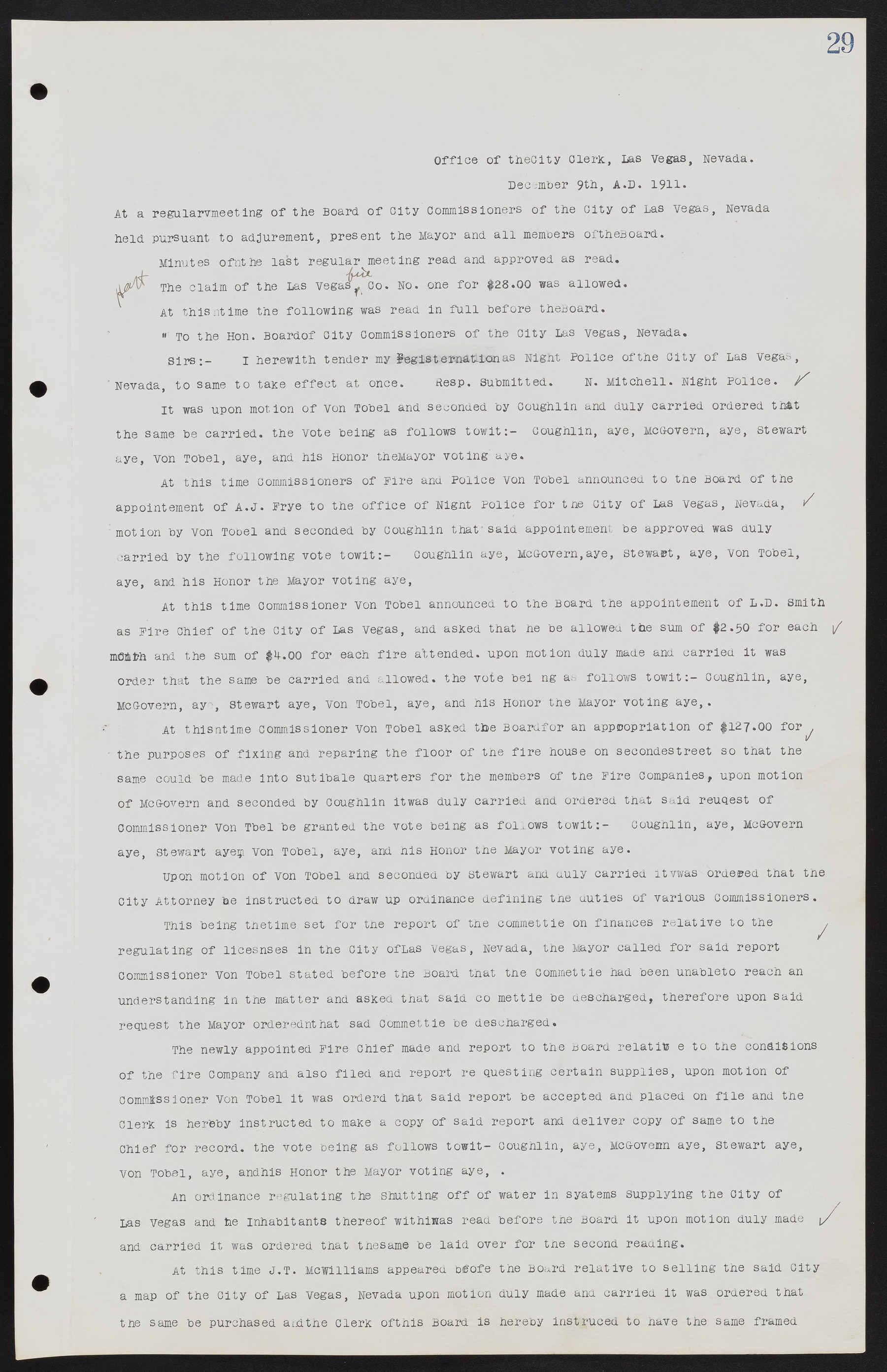 Las Vegas City Commission Minutes, June 22, 1911 to February 7, 1922, lvc000001-43